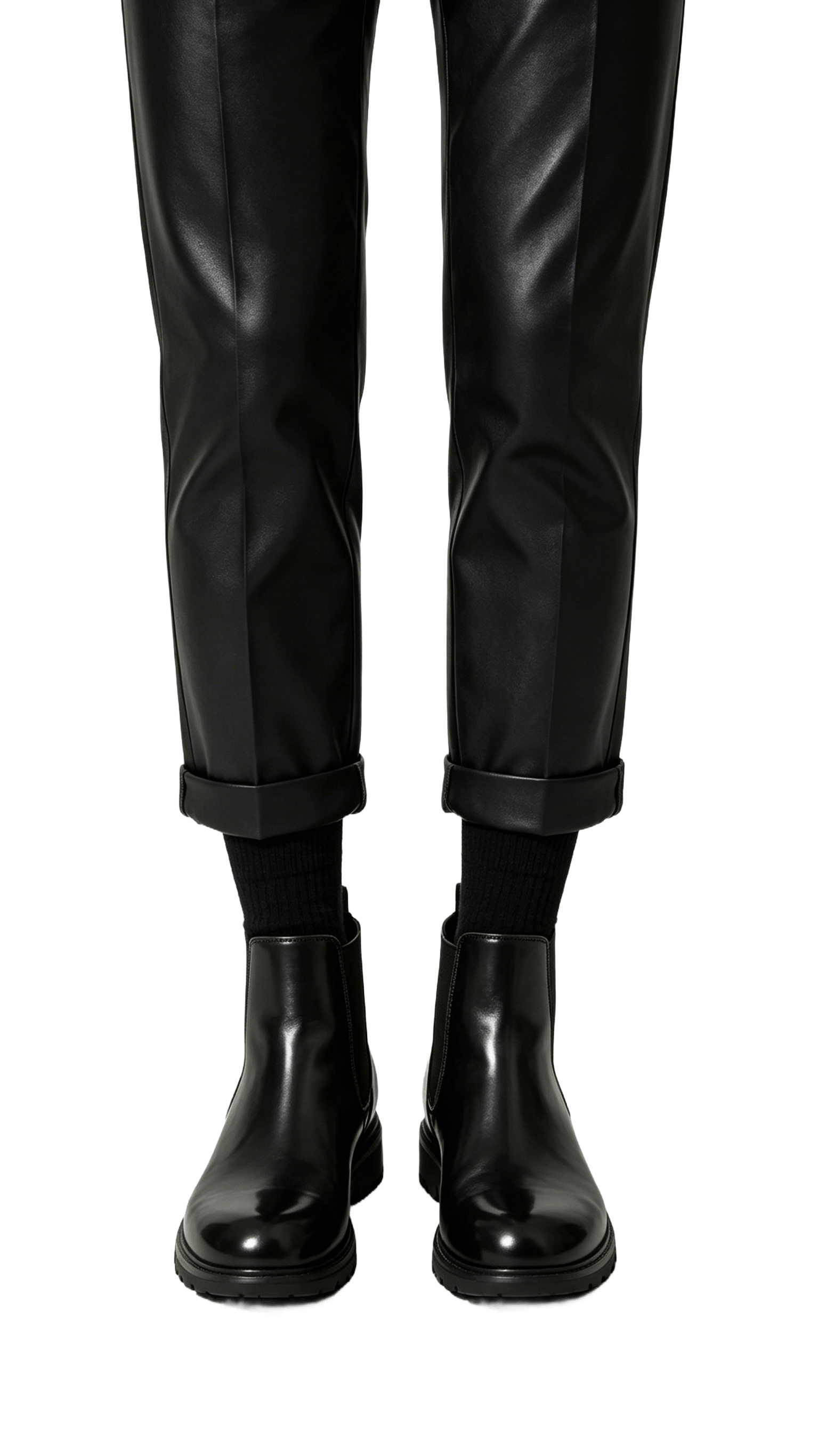 Black Polished Chelsea Boots