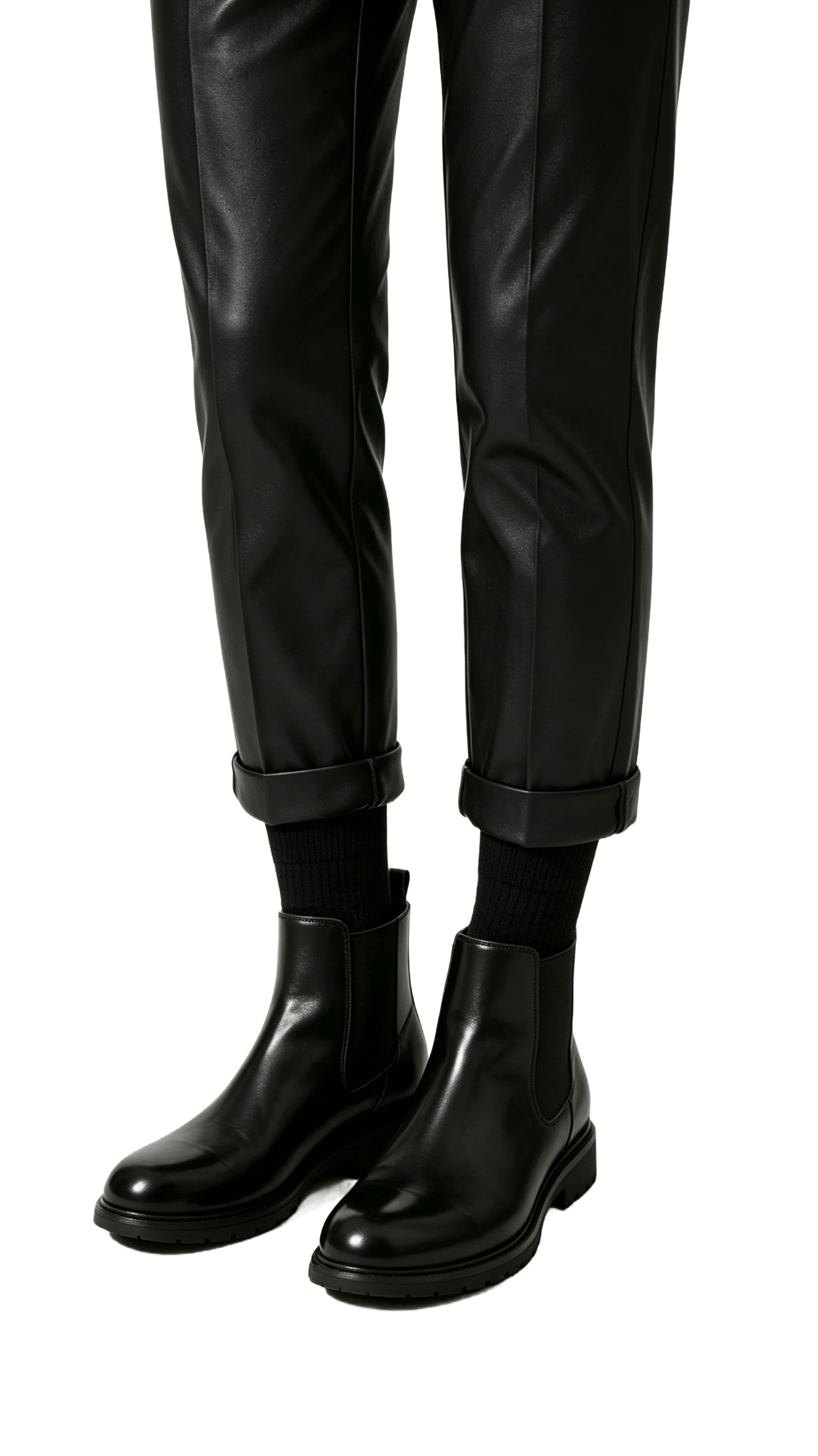 Black Polished Chelsea Boots - Image 2