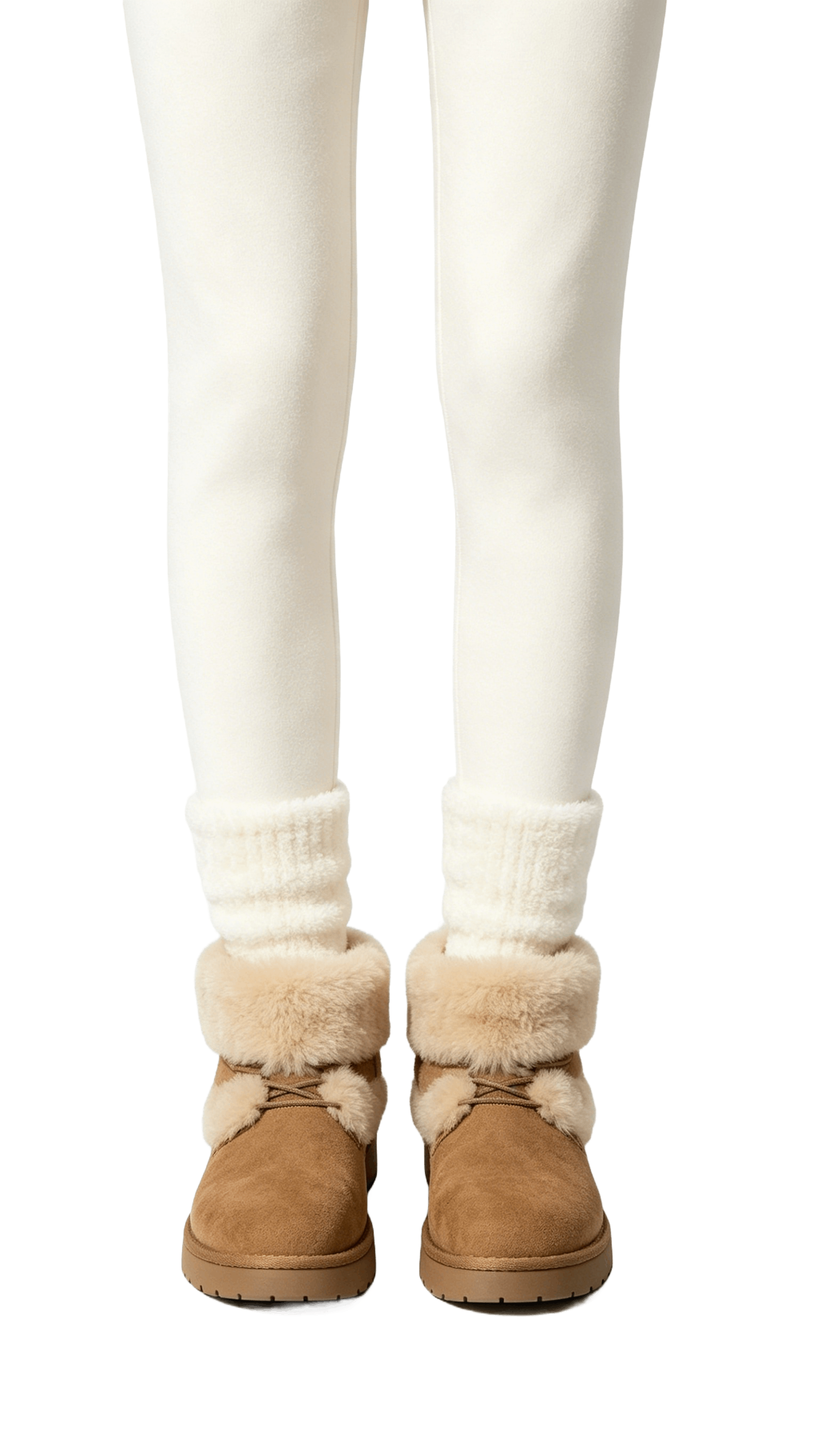 Camel Suede Fur-Lined Ankle Boots
