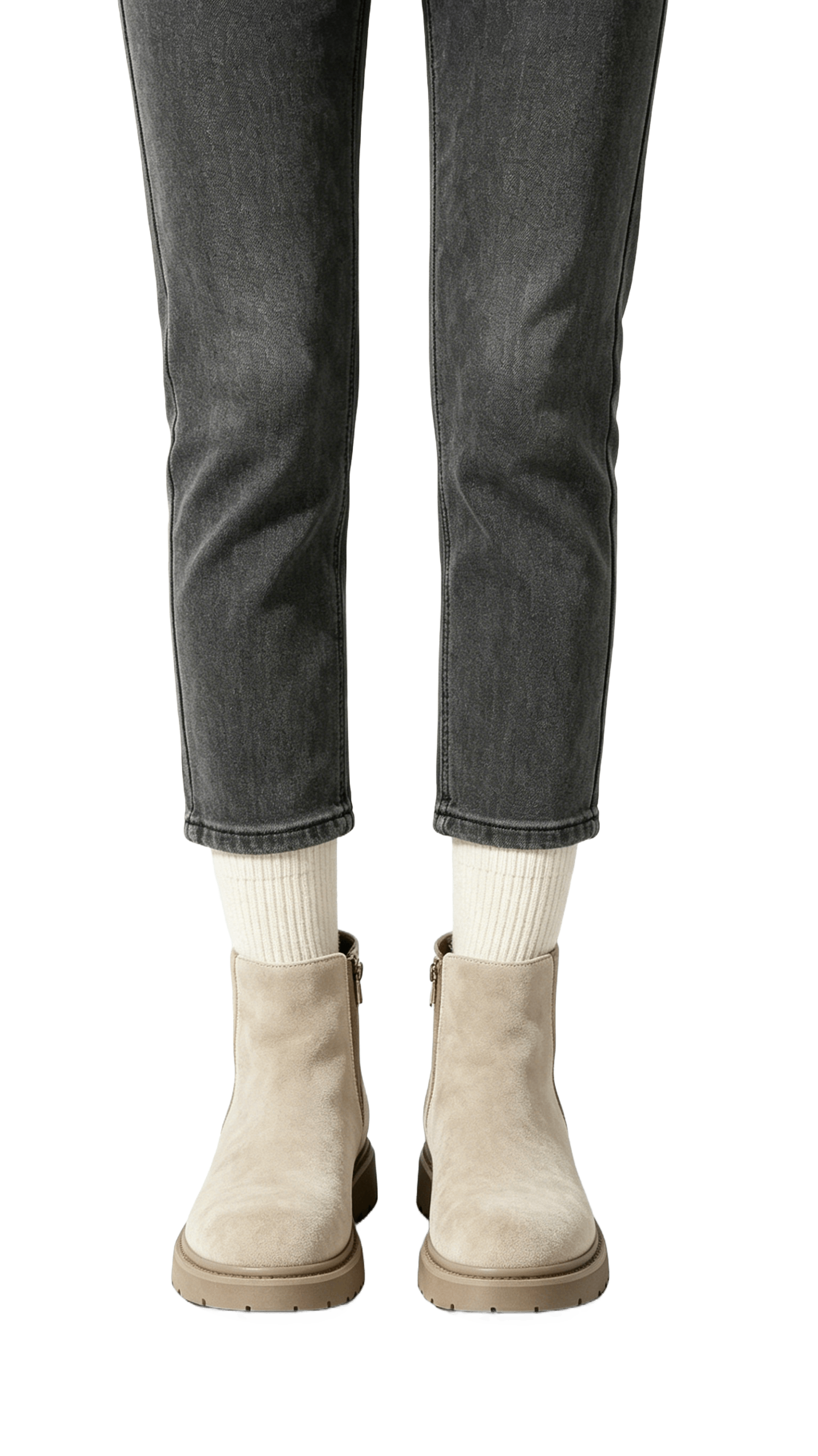 Beige Suede Ankle Boots