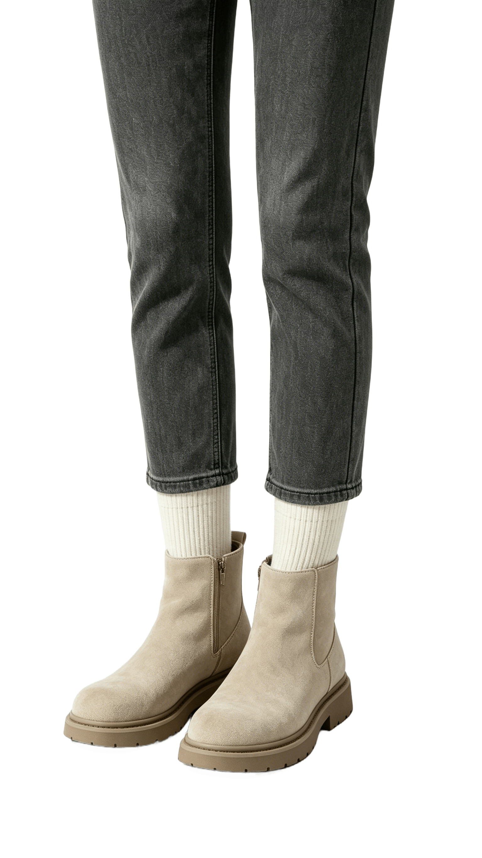 Beige Suede Ankle Boots - Image 2