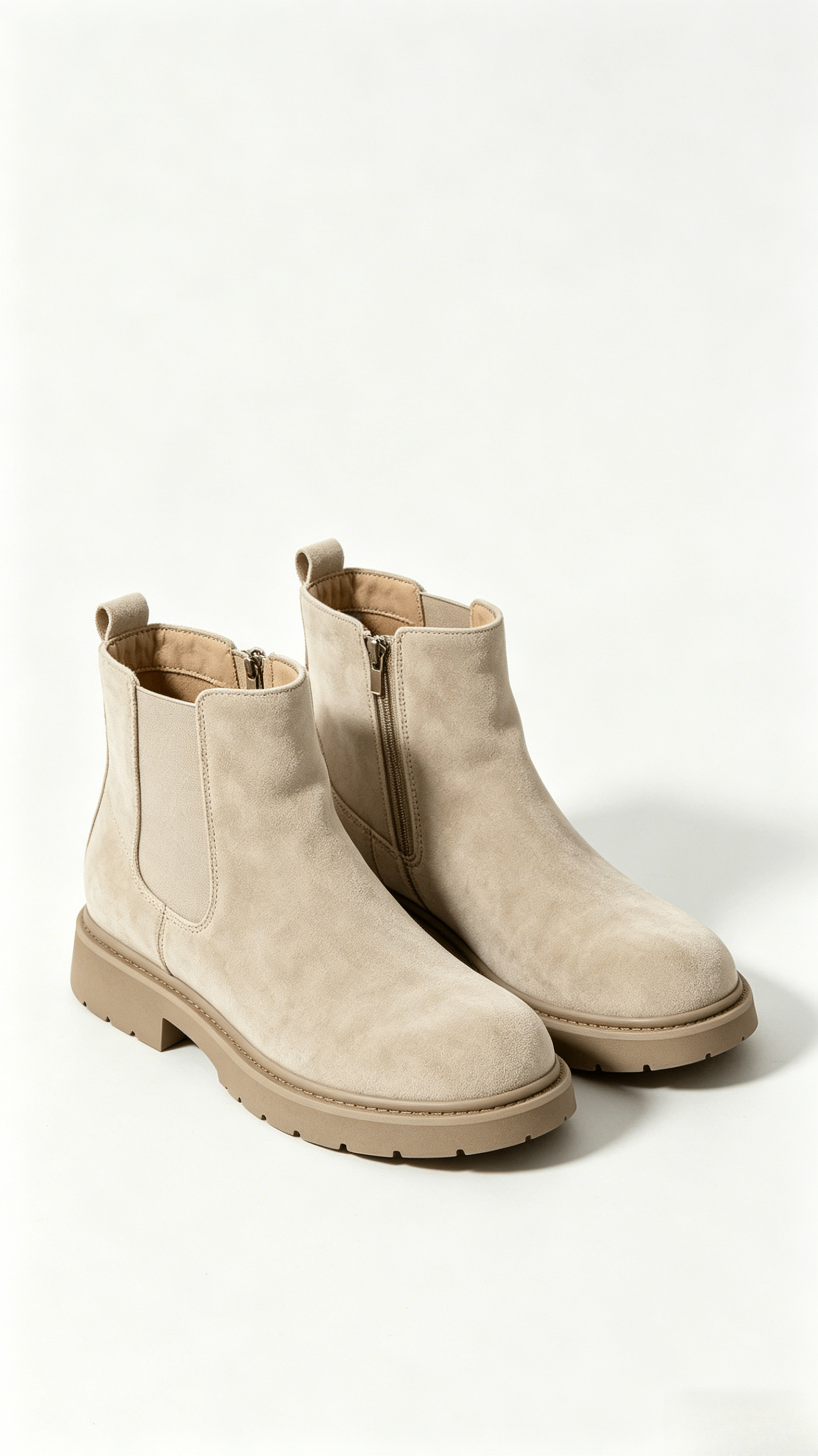 Beige Suede Ankle Boots - Image 3