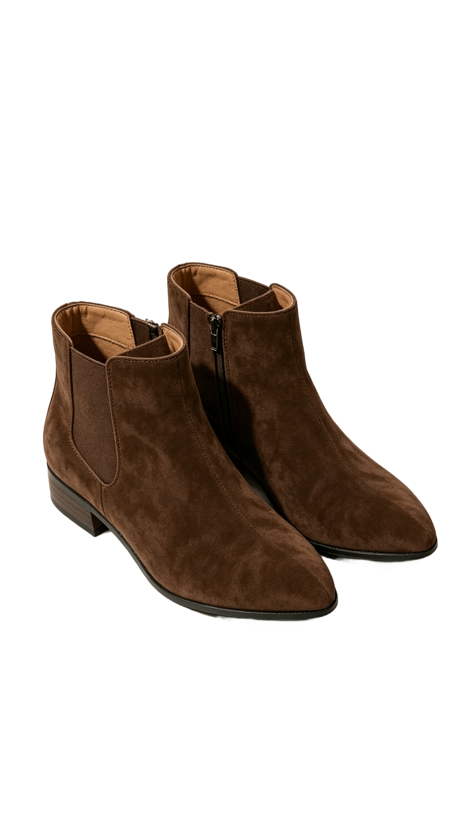 Brown Suede Pointed Ankle Boots - Image 3