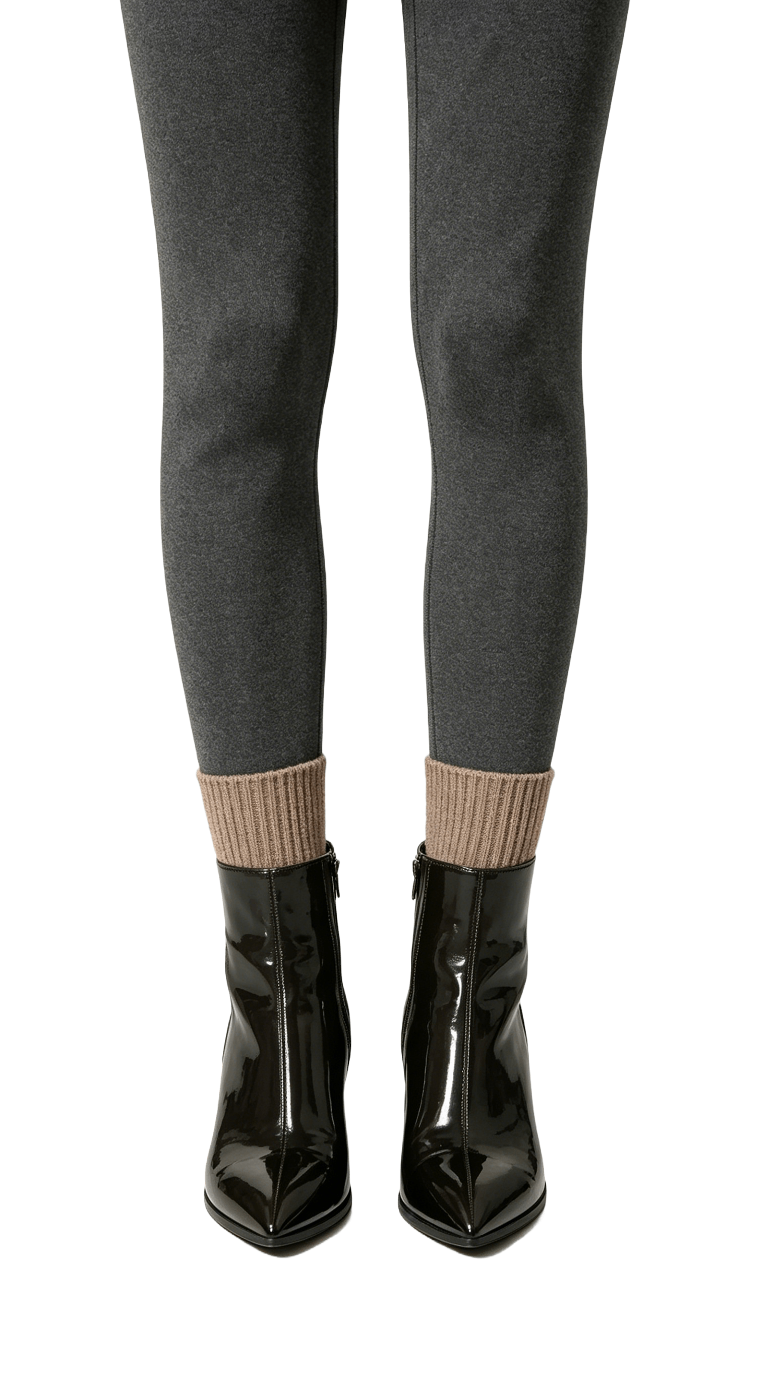 Black Patent Pointed Ankle Boots