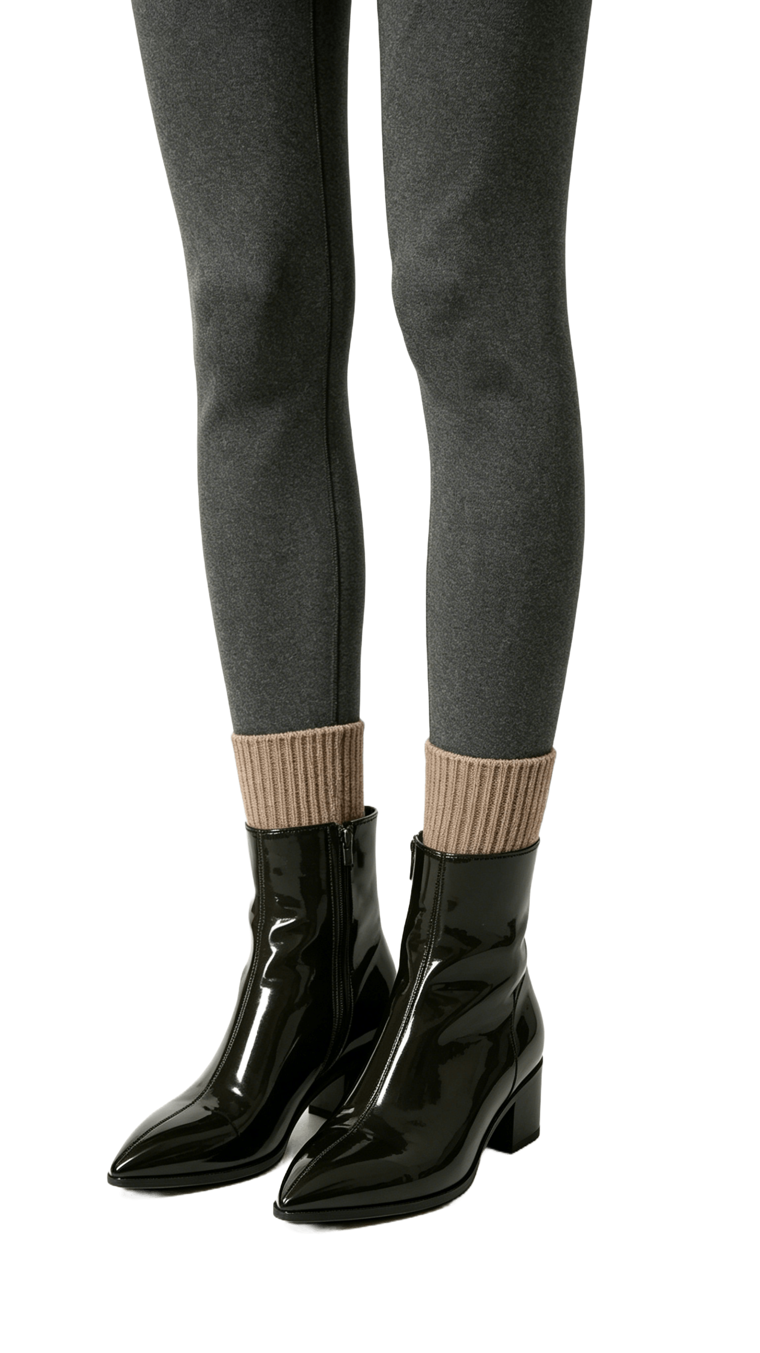 Black Patent Pointed Ankle Boots - Image 2