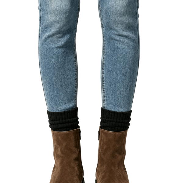 Brown Suede Chunky Ankle Boots