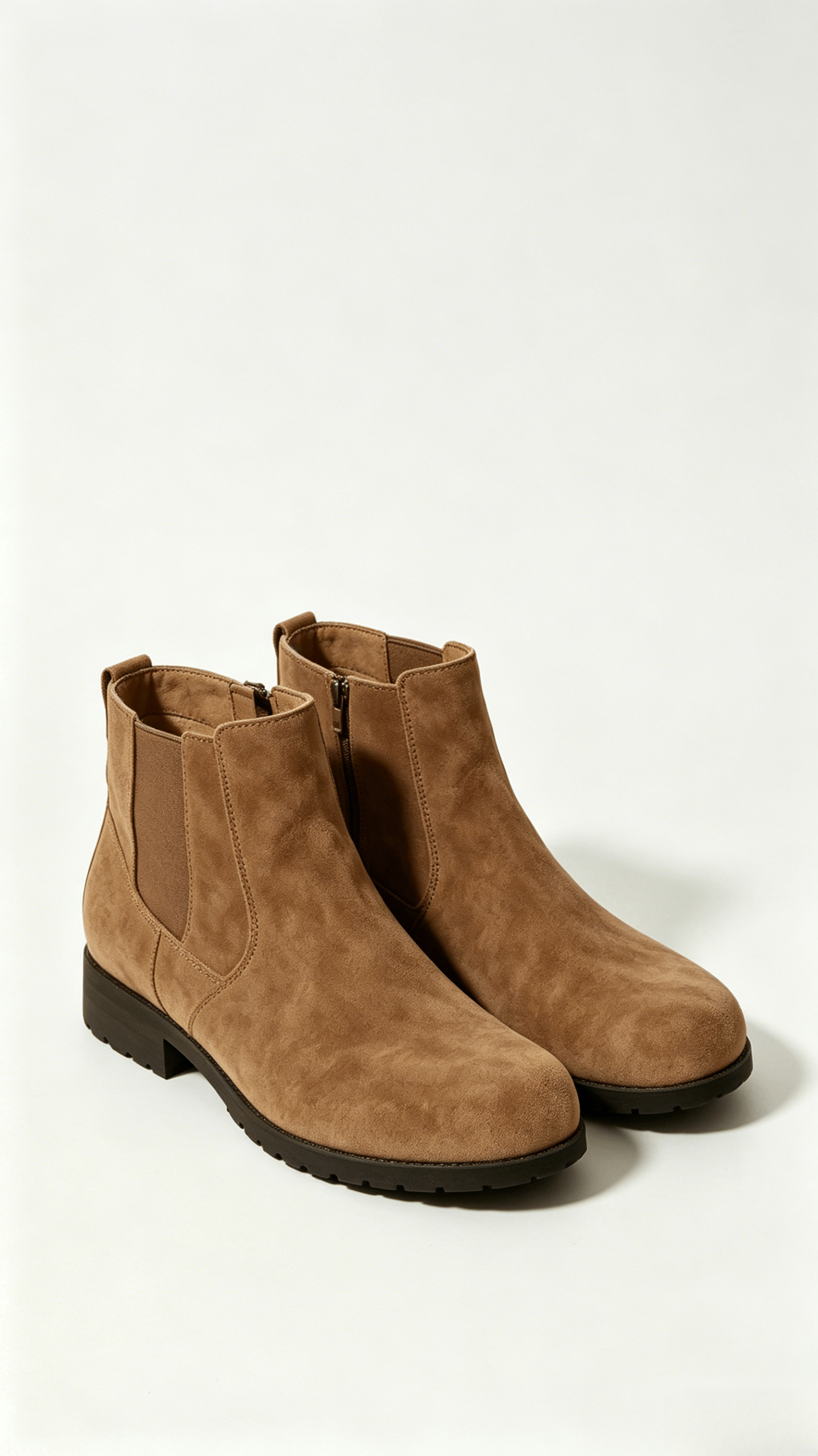 Camel Suede Ankle Boots - Image 3