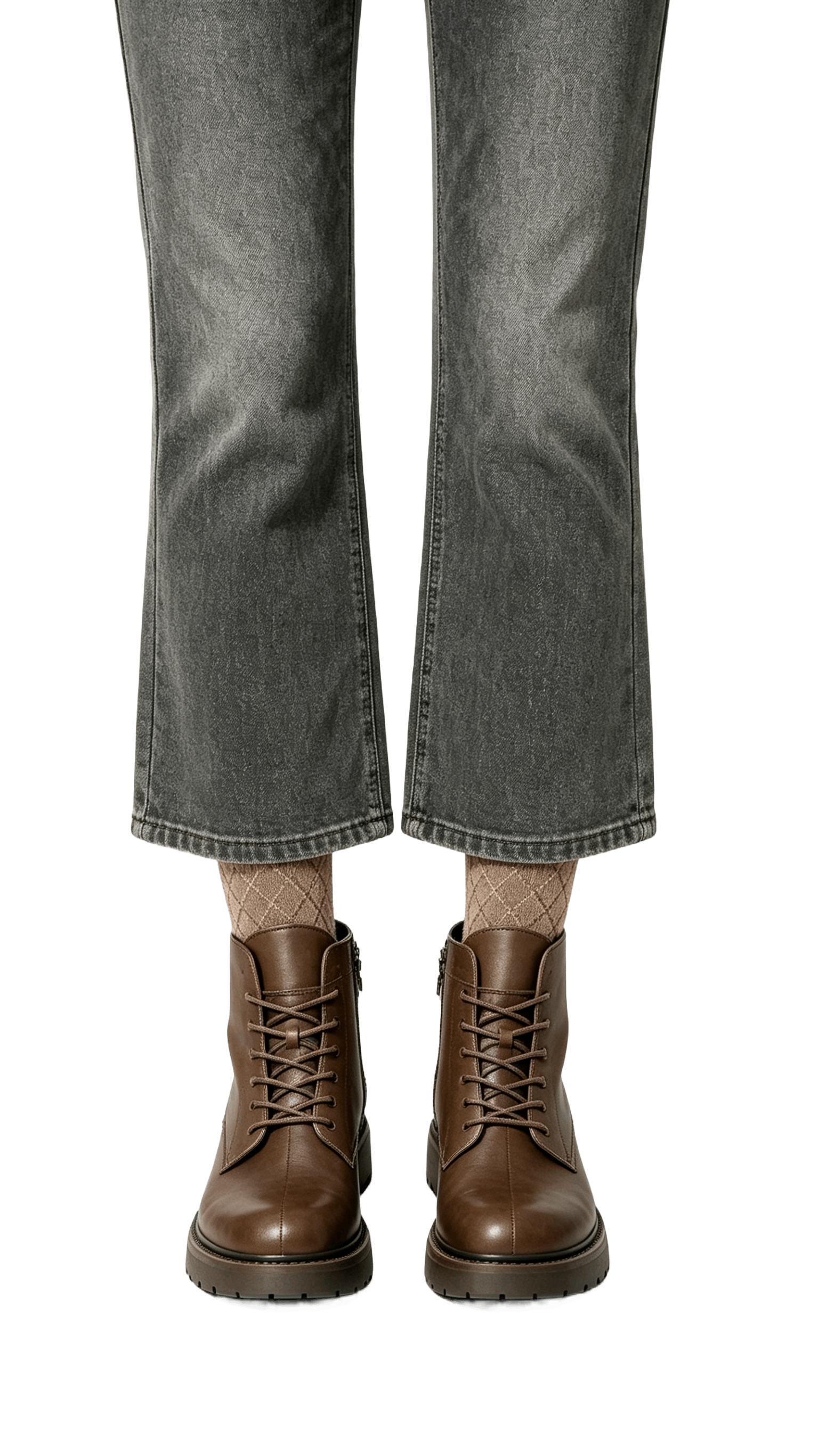 Brown Classic Lace-Up Ankle Boots