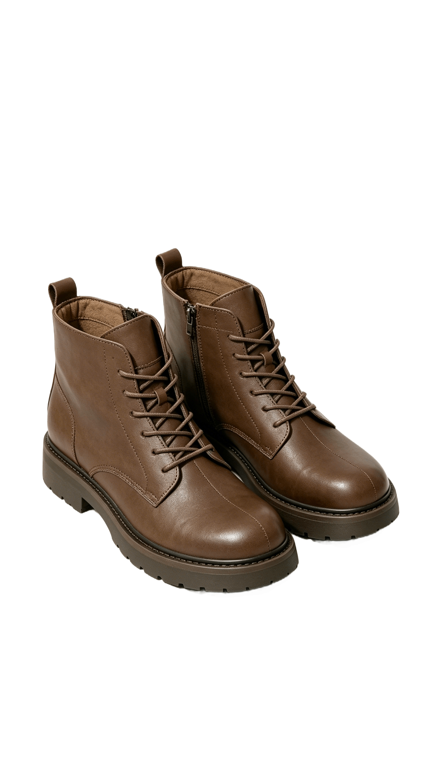 Brown Classic Lace-Up Ankle Boots - Image 3