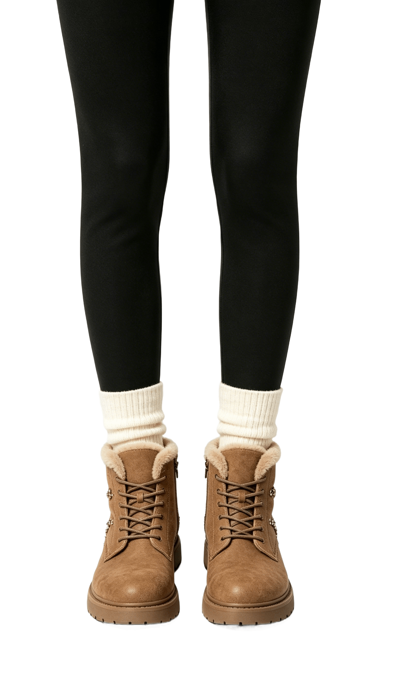 Tan Fur-Lined Suede Boots
