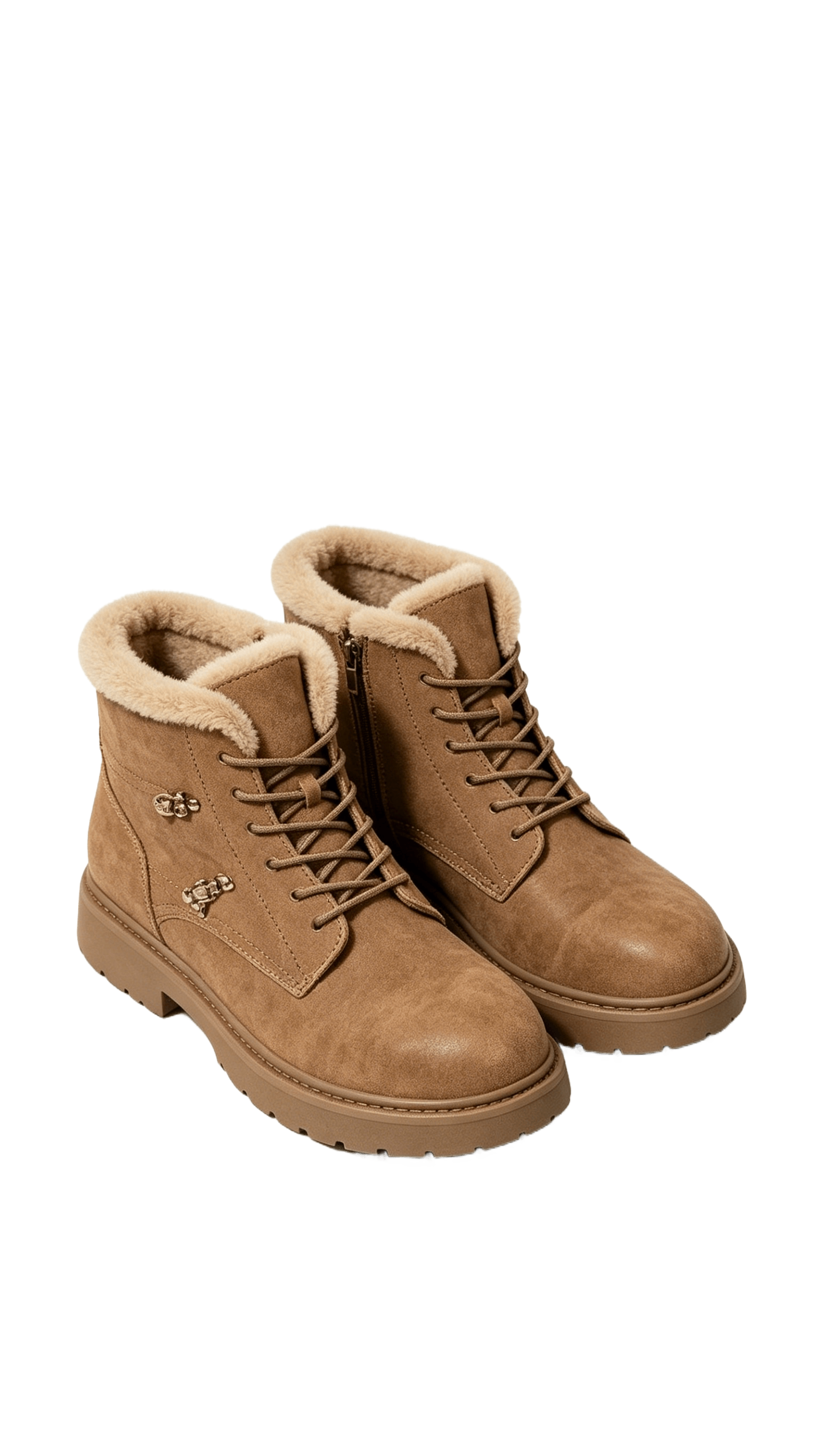 Tan Fur-Lined Suede Boots - Image 3