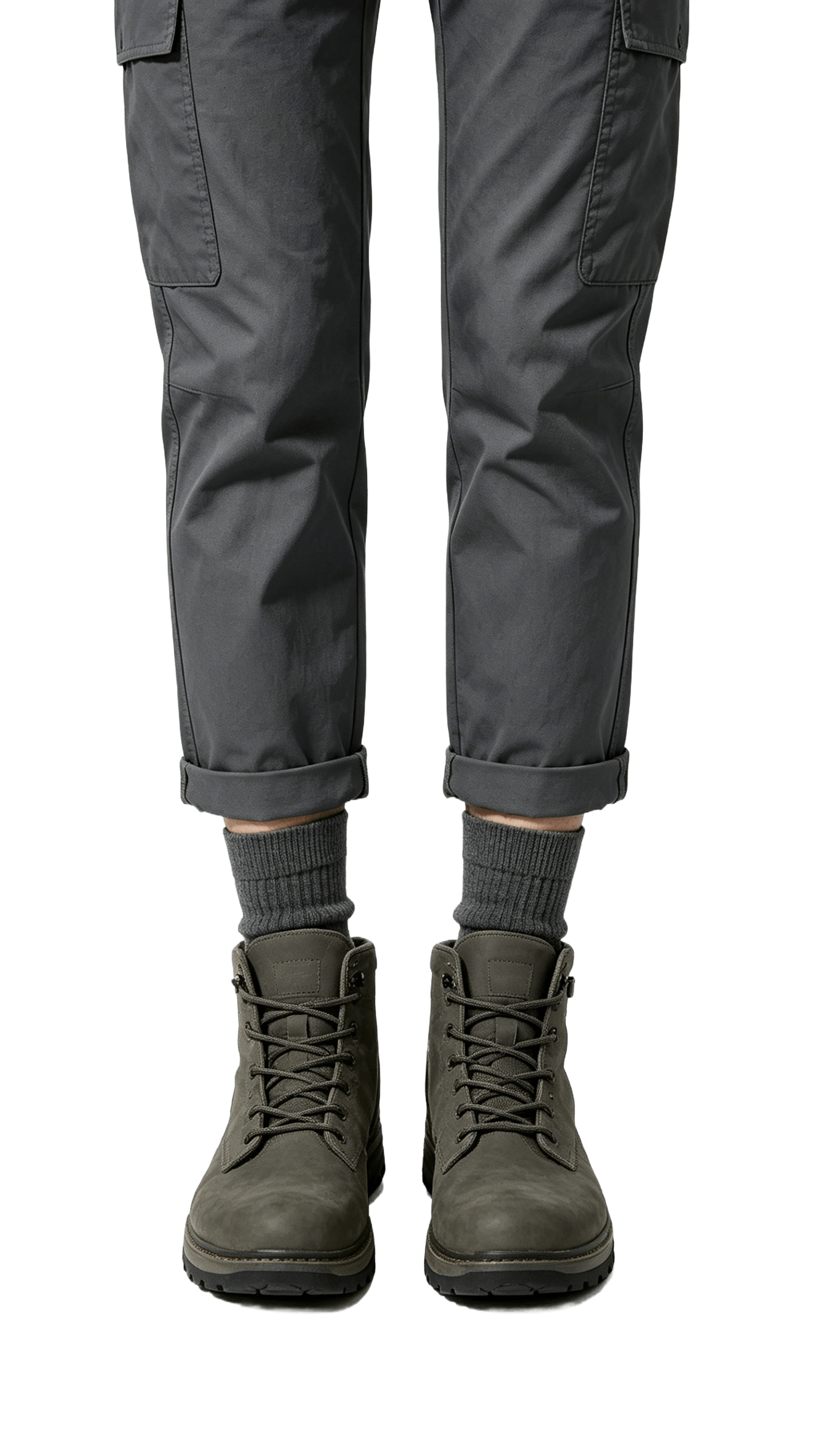 Charcoal Gray Nubuck Ankle Boots
