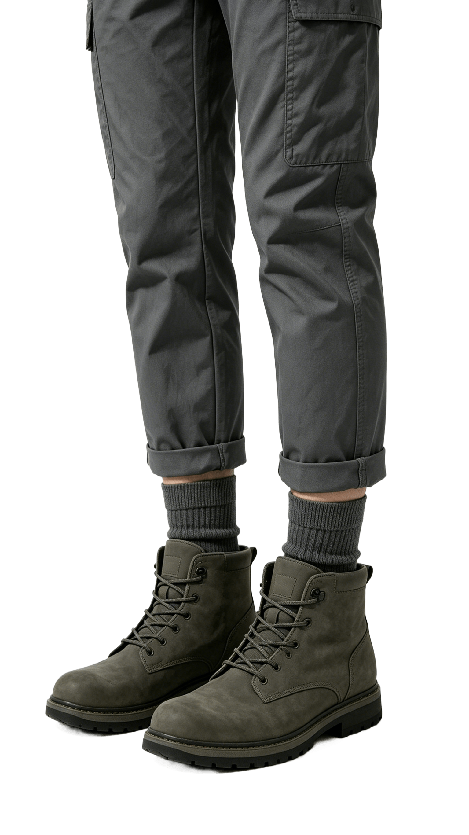 Charcoal Gray Nubuck Ankle Boots - Image 2
