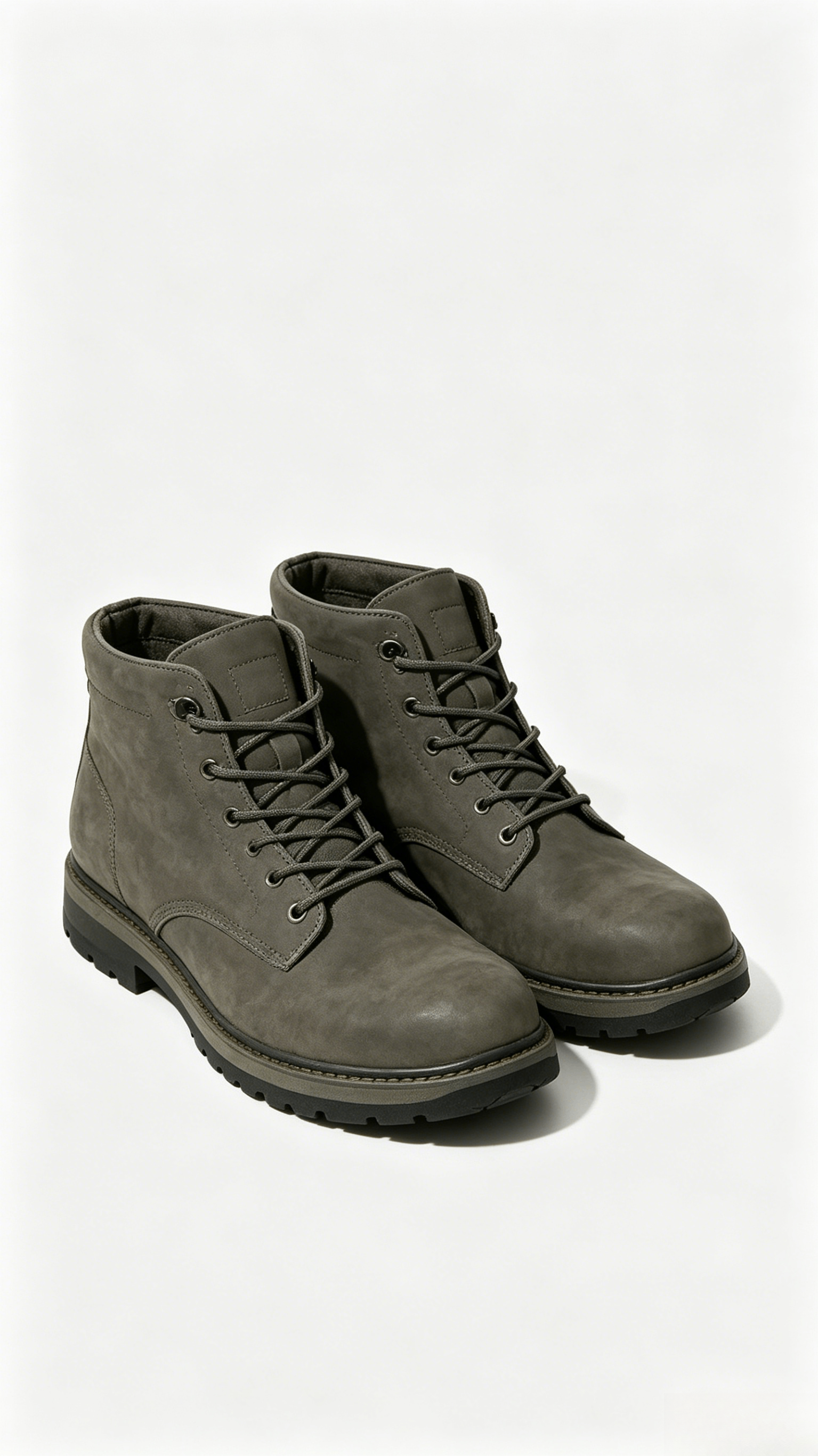 Charcoal Gray Nubuck Ankle Boots - Image 3