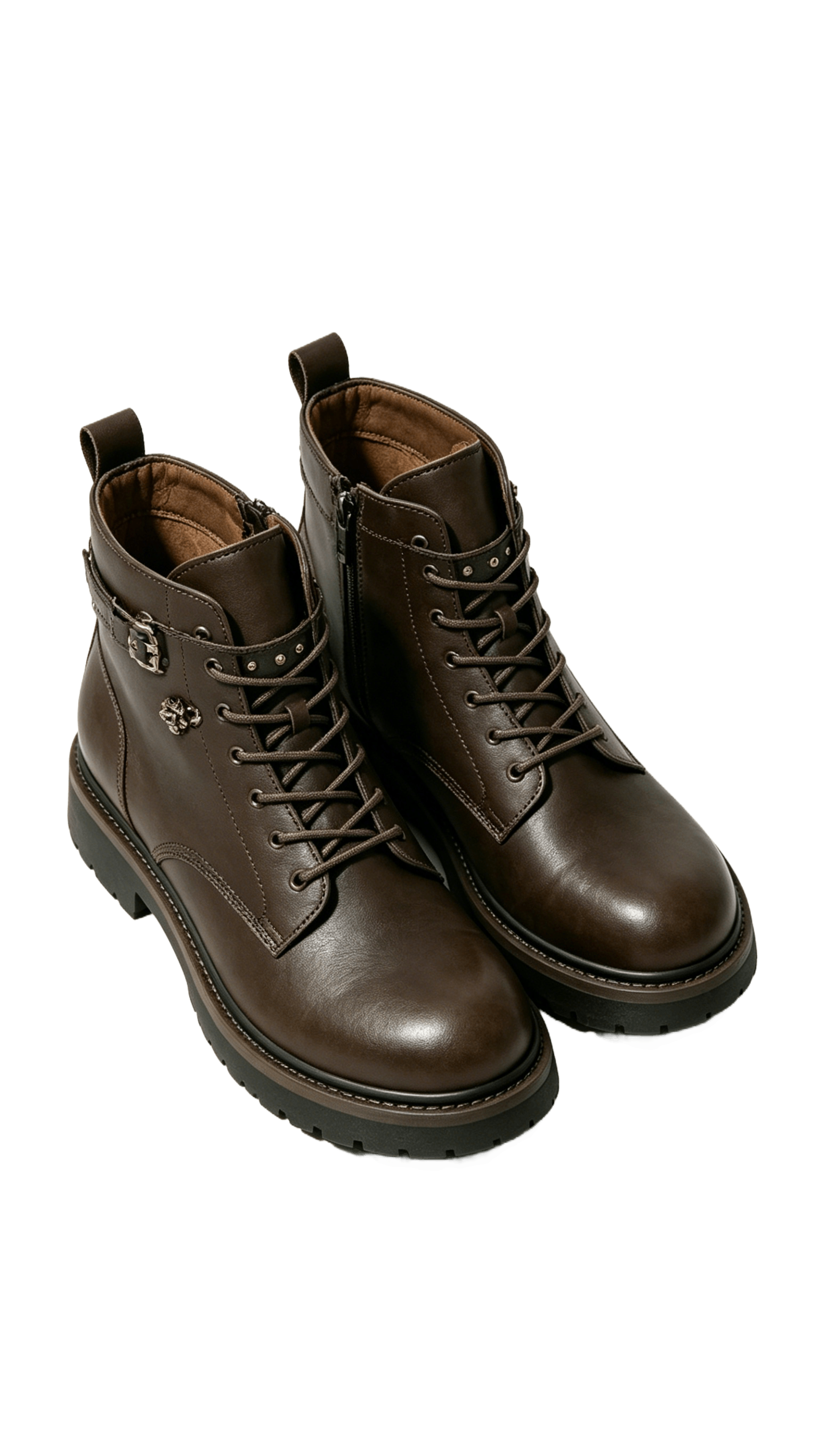 Dark Brown Studded Leather Boots - Image 3