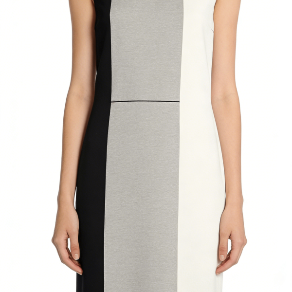 Color Block Sleeveless Slit Midi Dress