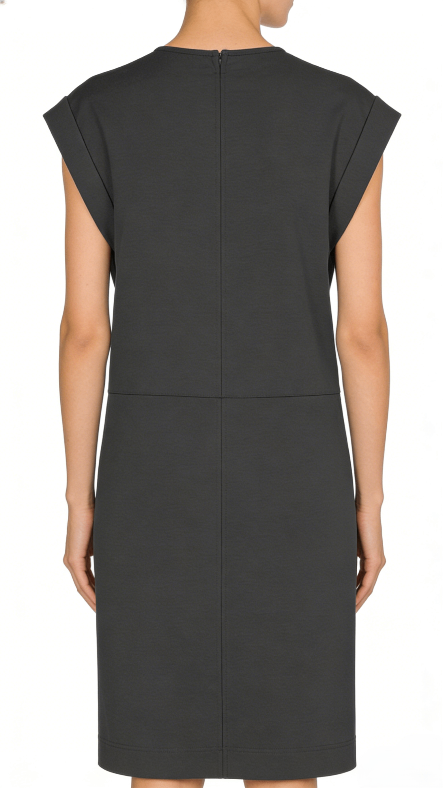 Dark Gray Sleeveless Drop Shoulder Loose Straight Dress - Image 3