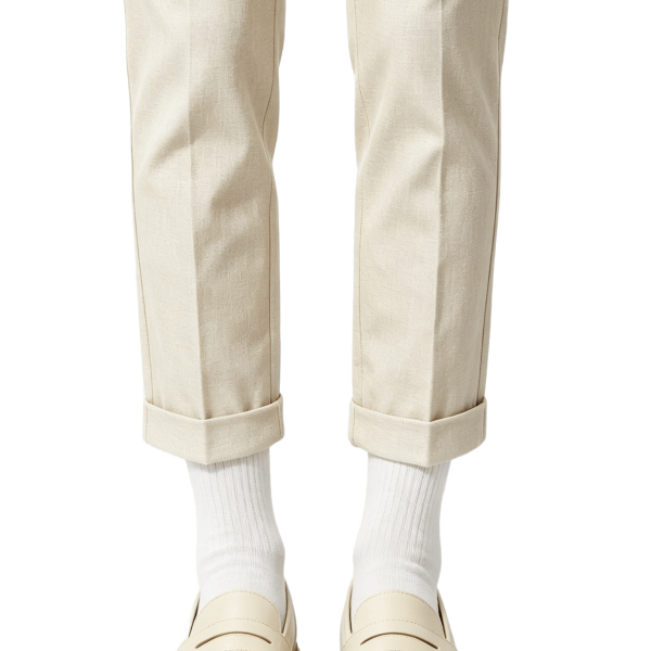 Cream Leather Penny Loafers