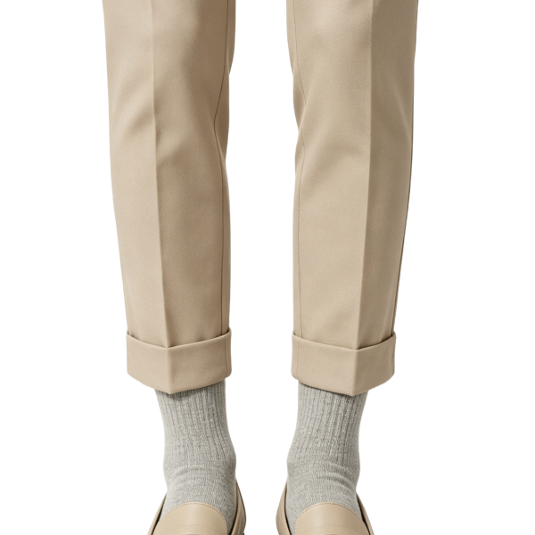Beige Leather Penny Loafers