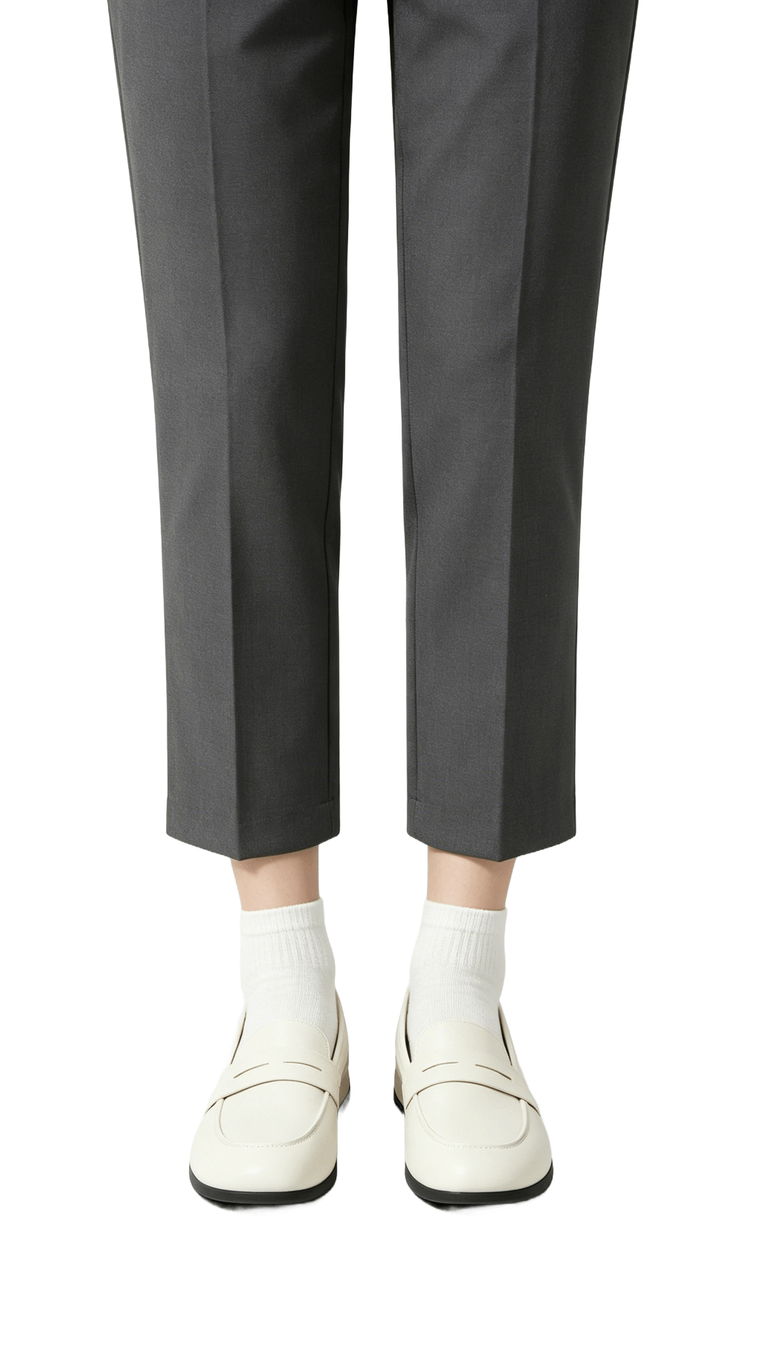 Cream Leather Penny Loafers