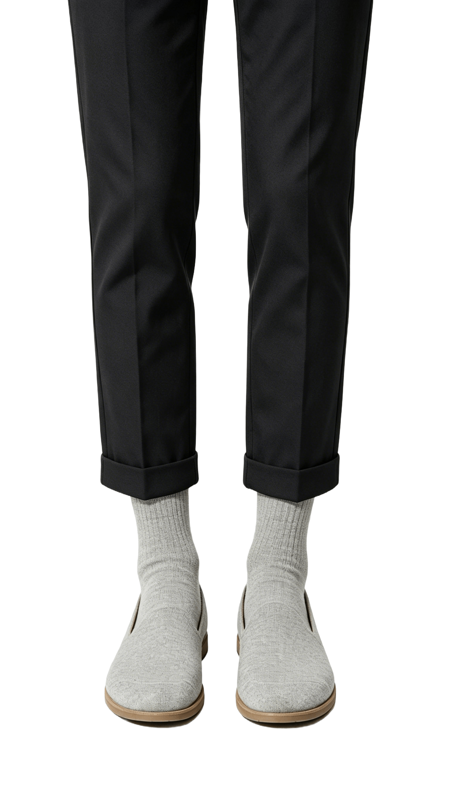 Gray Fabric Loafers