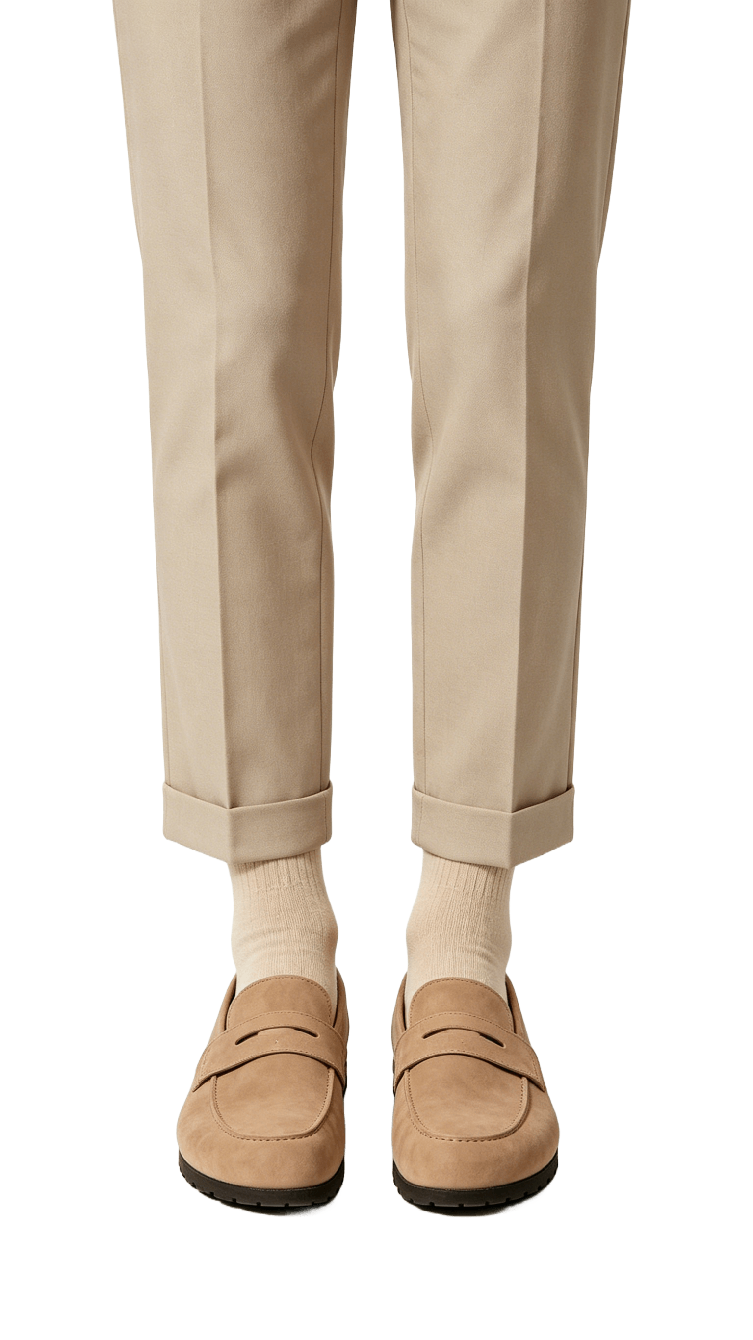 Beige Suede Loafers