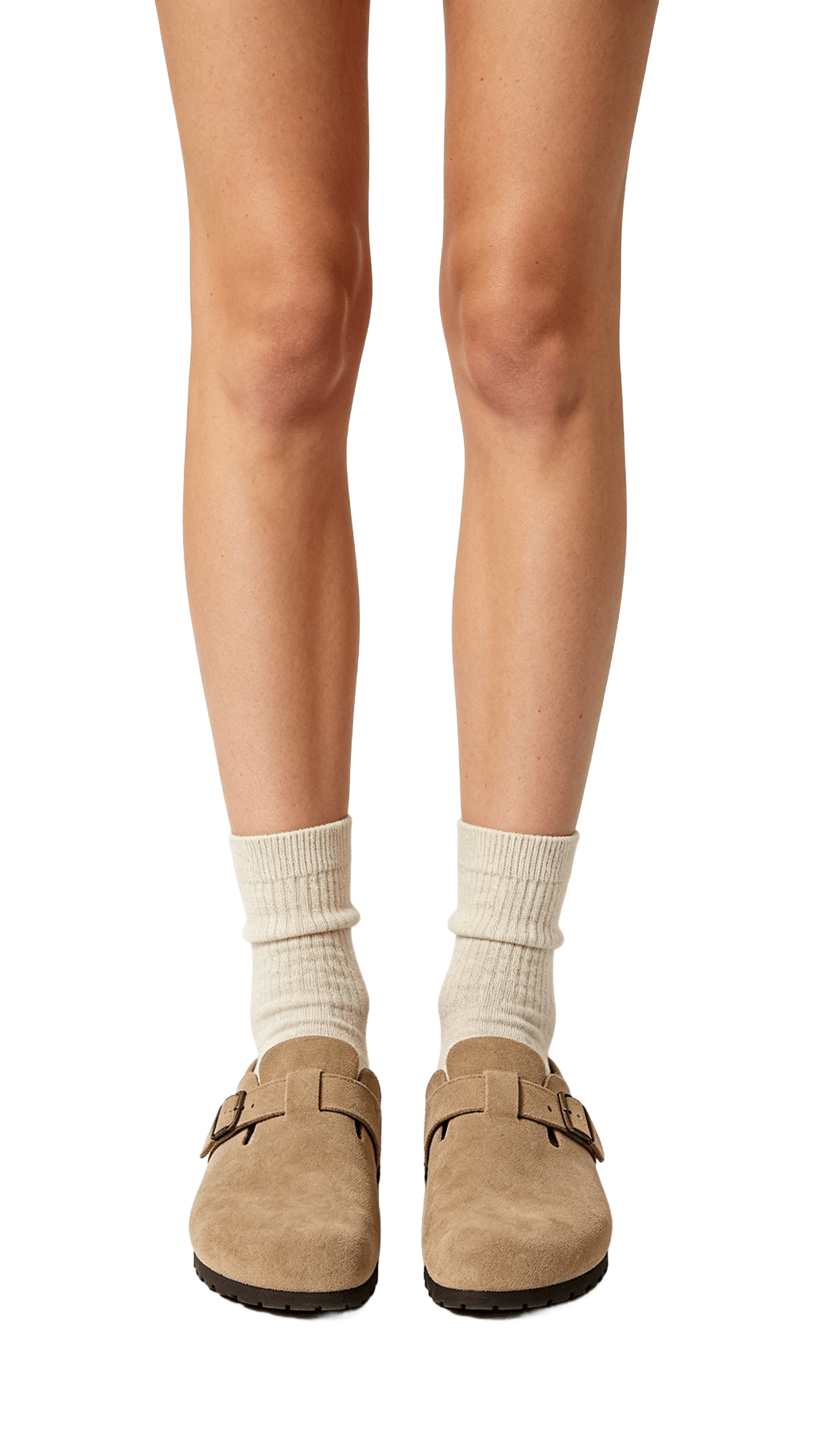 Beige Suede Clogs