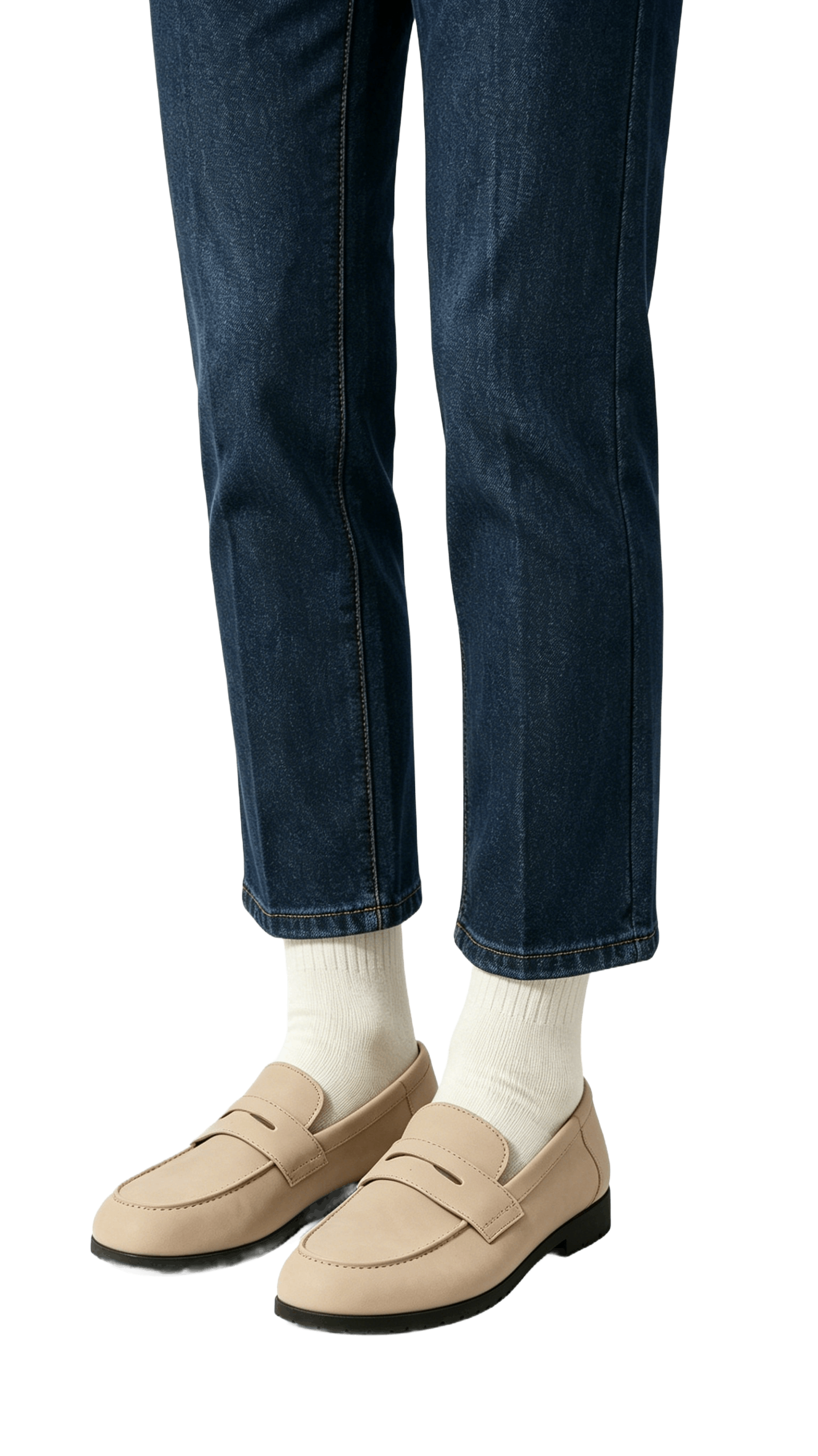 Beige Leather Penny Loafers - Image 2