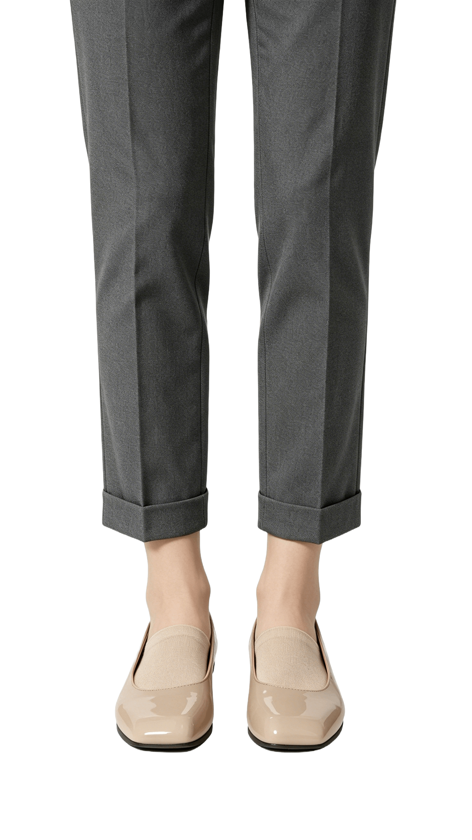Nude Patent Leather Square Toe Flats