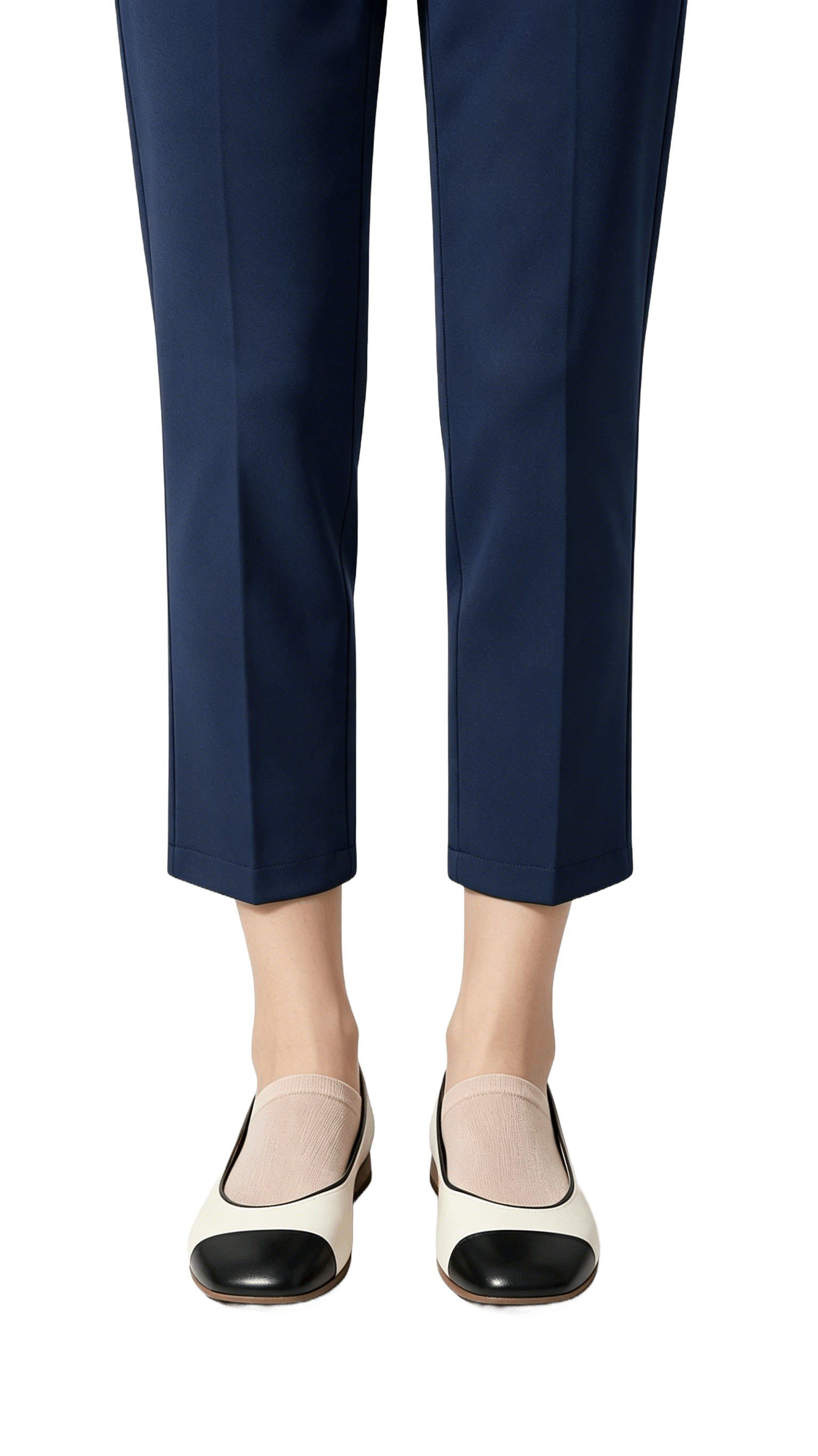 White and Black Cap Toe Flats