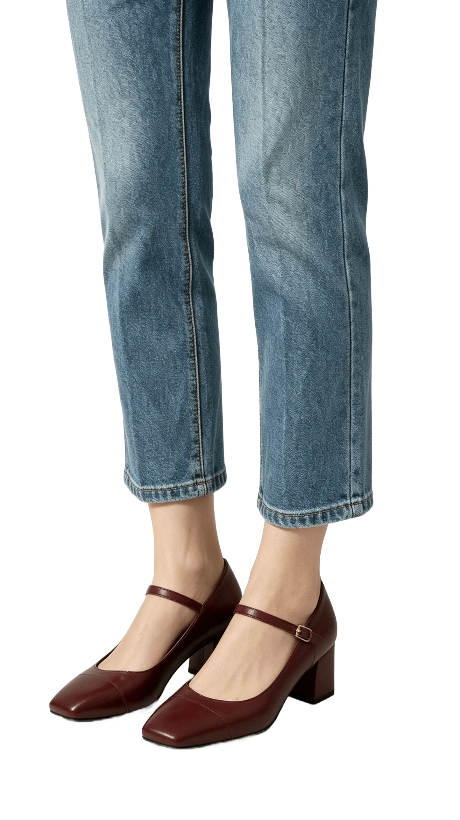 Maroon Mary Jane Heels - Image 2