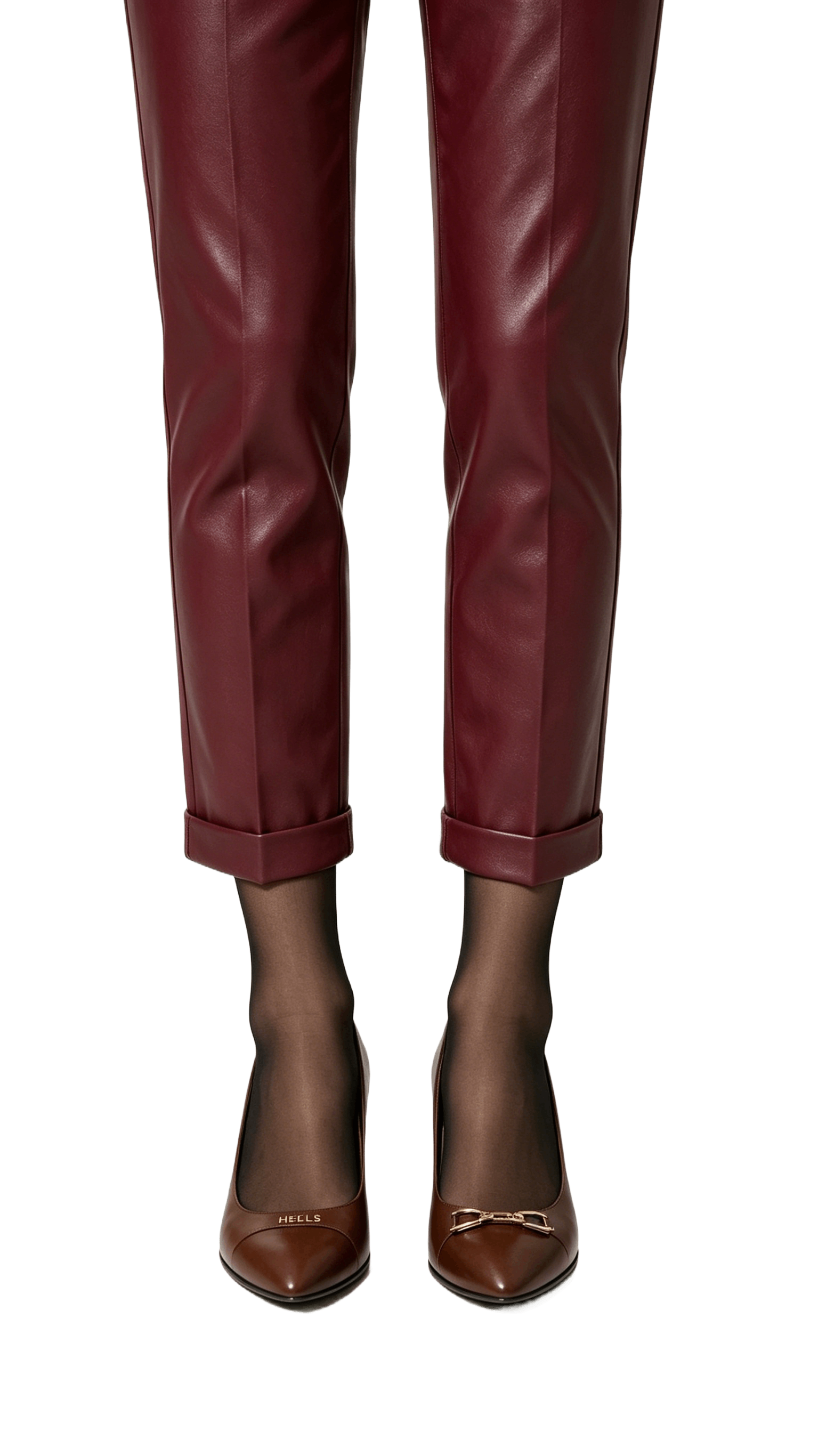 Brown Horsebit Pointed-Toe Heels