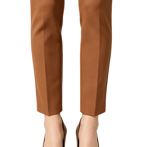Cognac Leather Pointed Toe Pumps