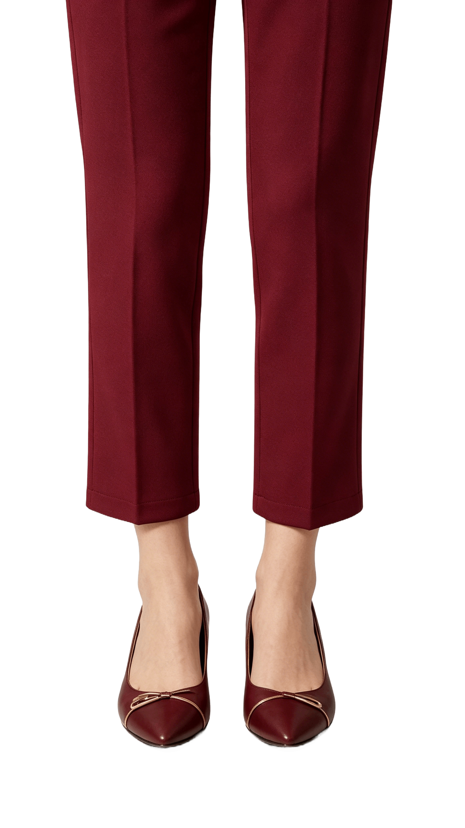 Burgundy Leather Bow Detail Pumps