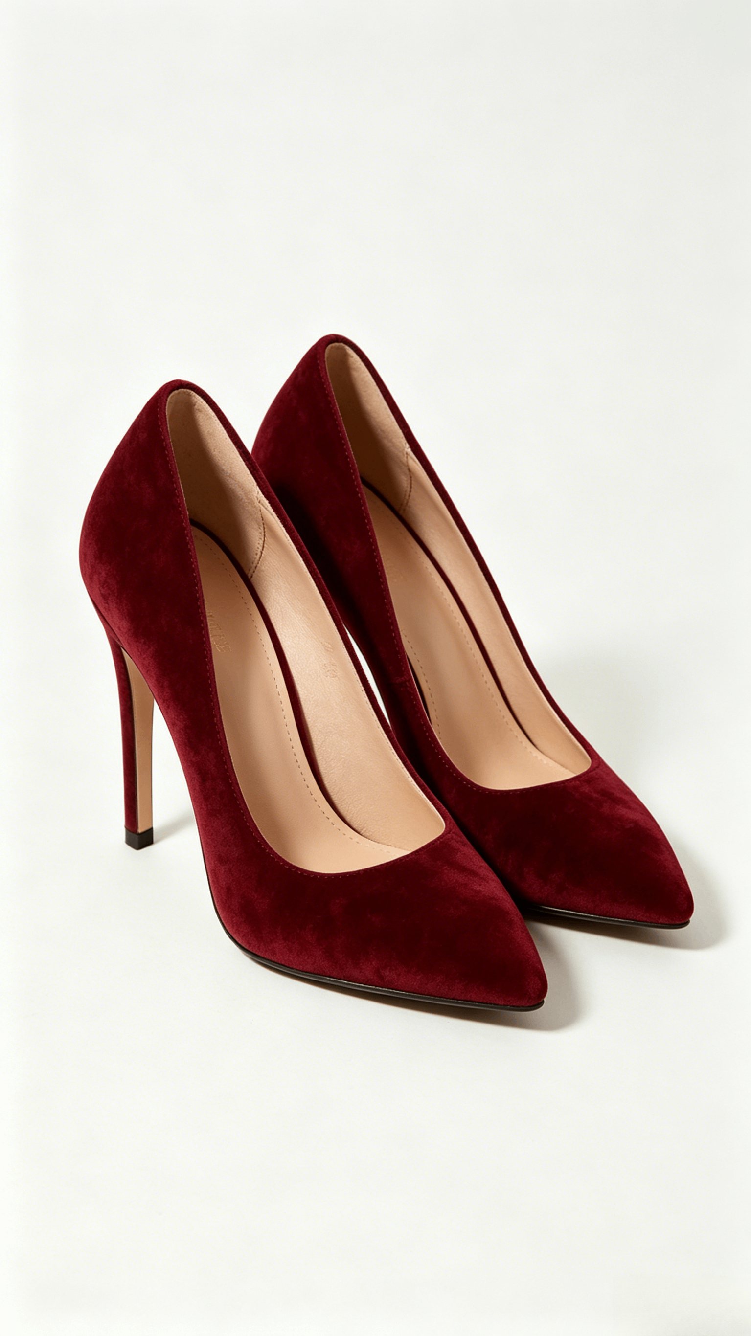 Red Velvet Pointed-Toe Heels - Image 3
