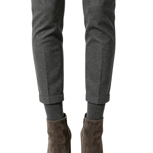 Grey Suede Block Heel Ankle Boots