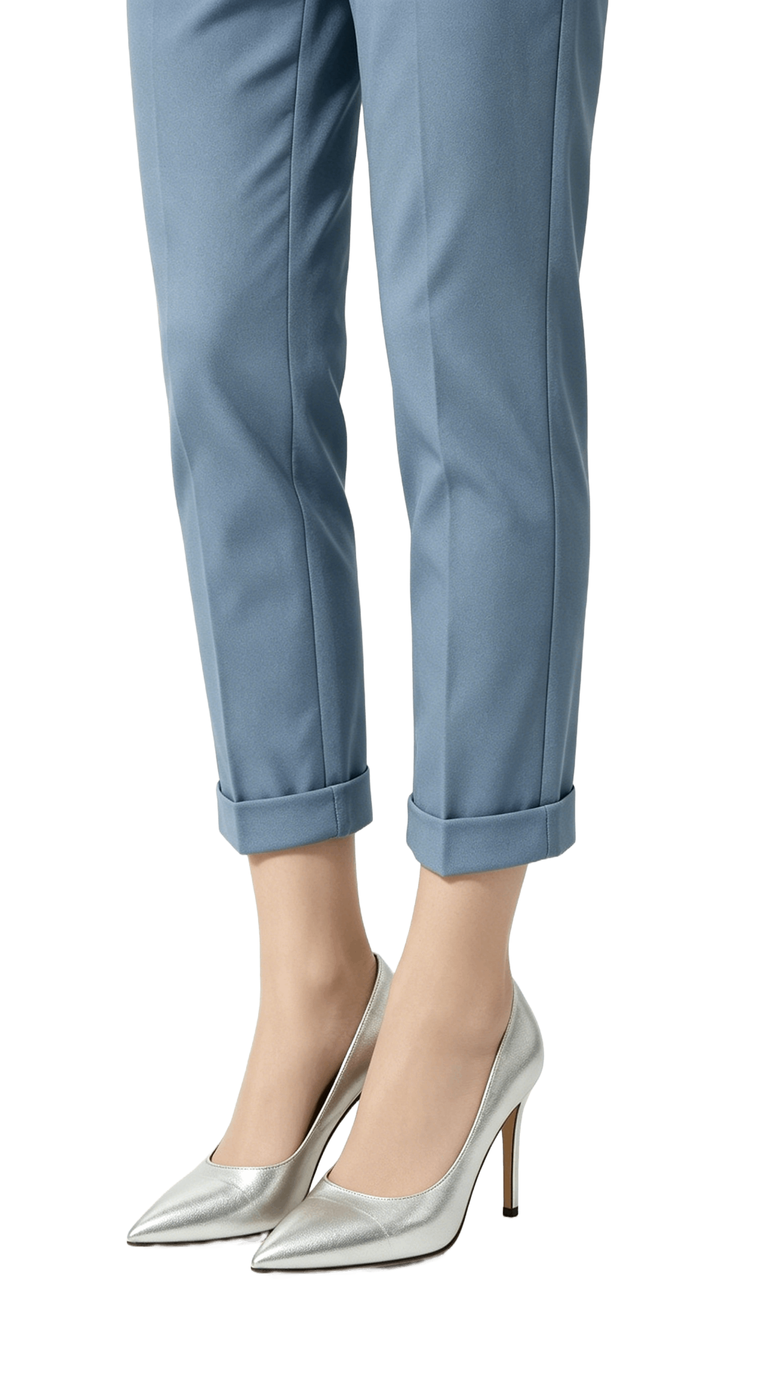Silver Metallic Pointed Toe Pumps - Image 2
