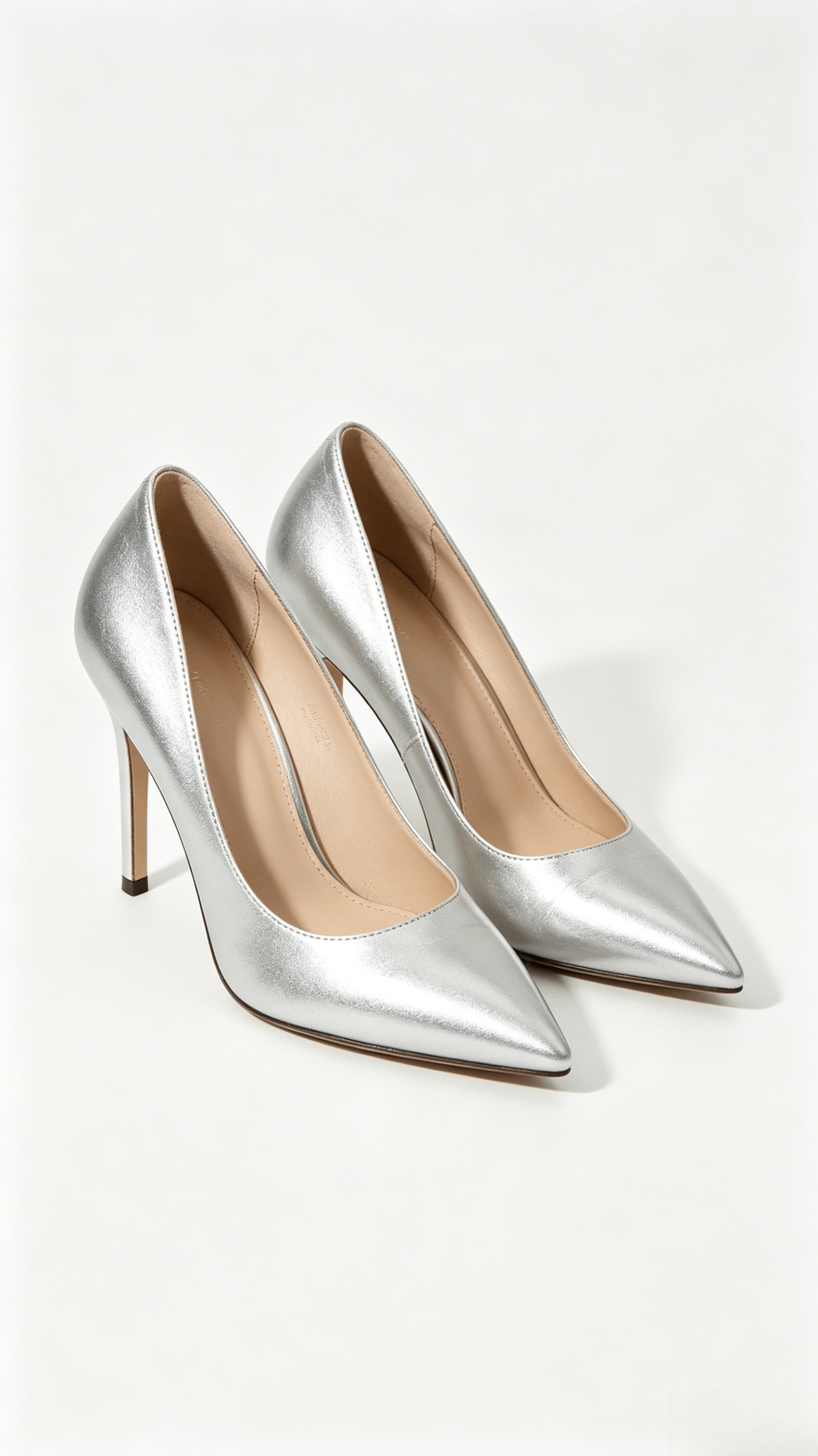 Silver Metallic Pointed Toe Pumps - Image 3