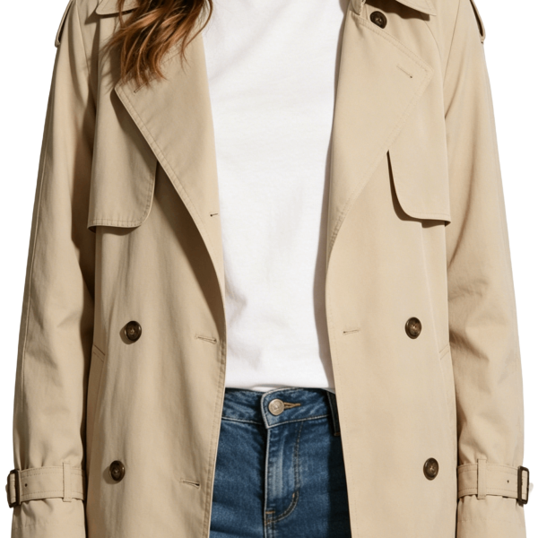 Classic Beige Mid-Length Trench Coat