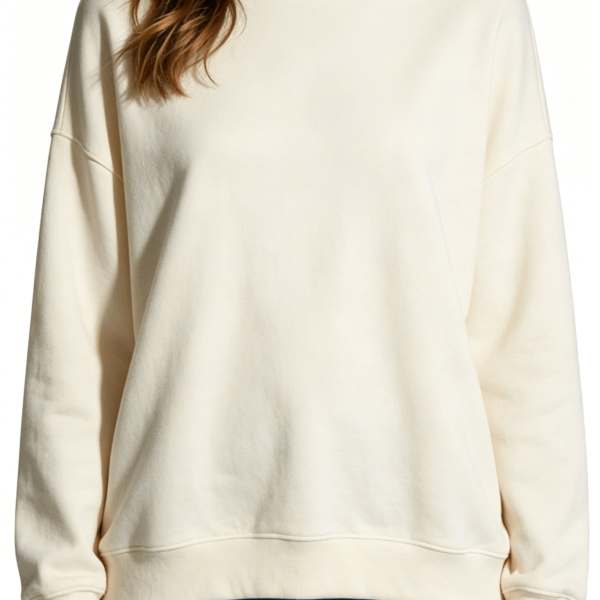 Oversized Cream Crew Neck Sweatshirt