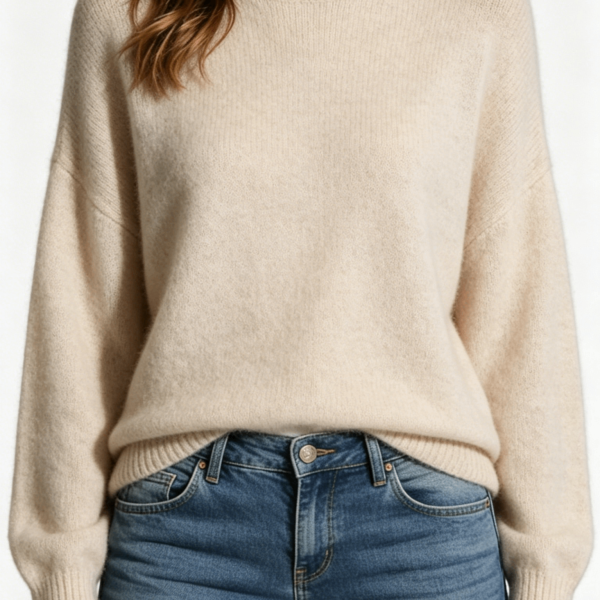 Beige Turtleneck Sweater