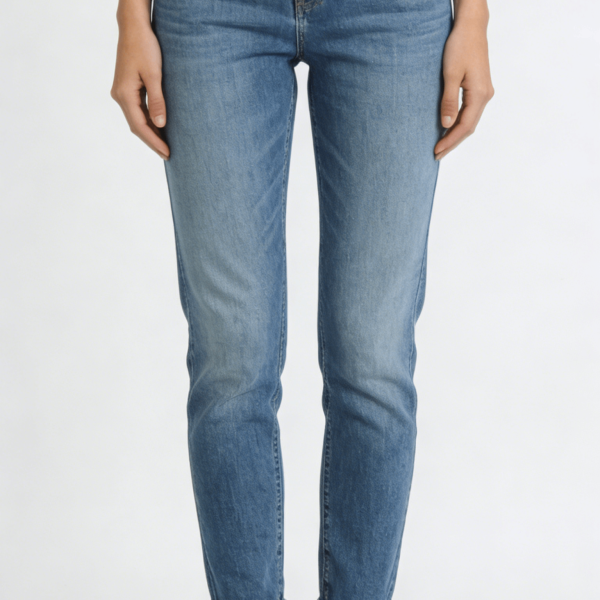 Light Blue High Waist Slim Fit Cropped Jeans