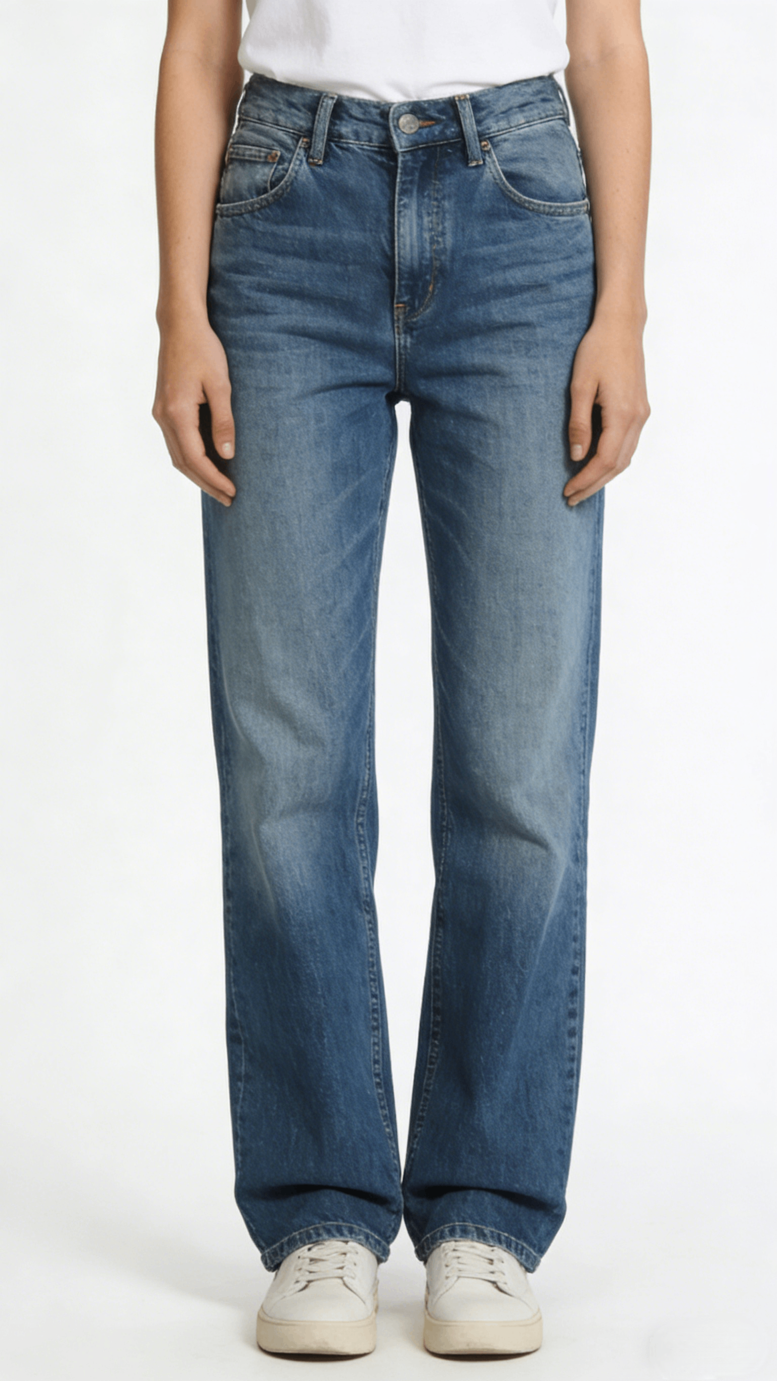 Vintage Blue High Waist Wide Leg Jeans