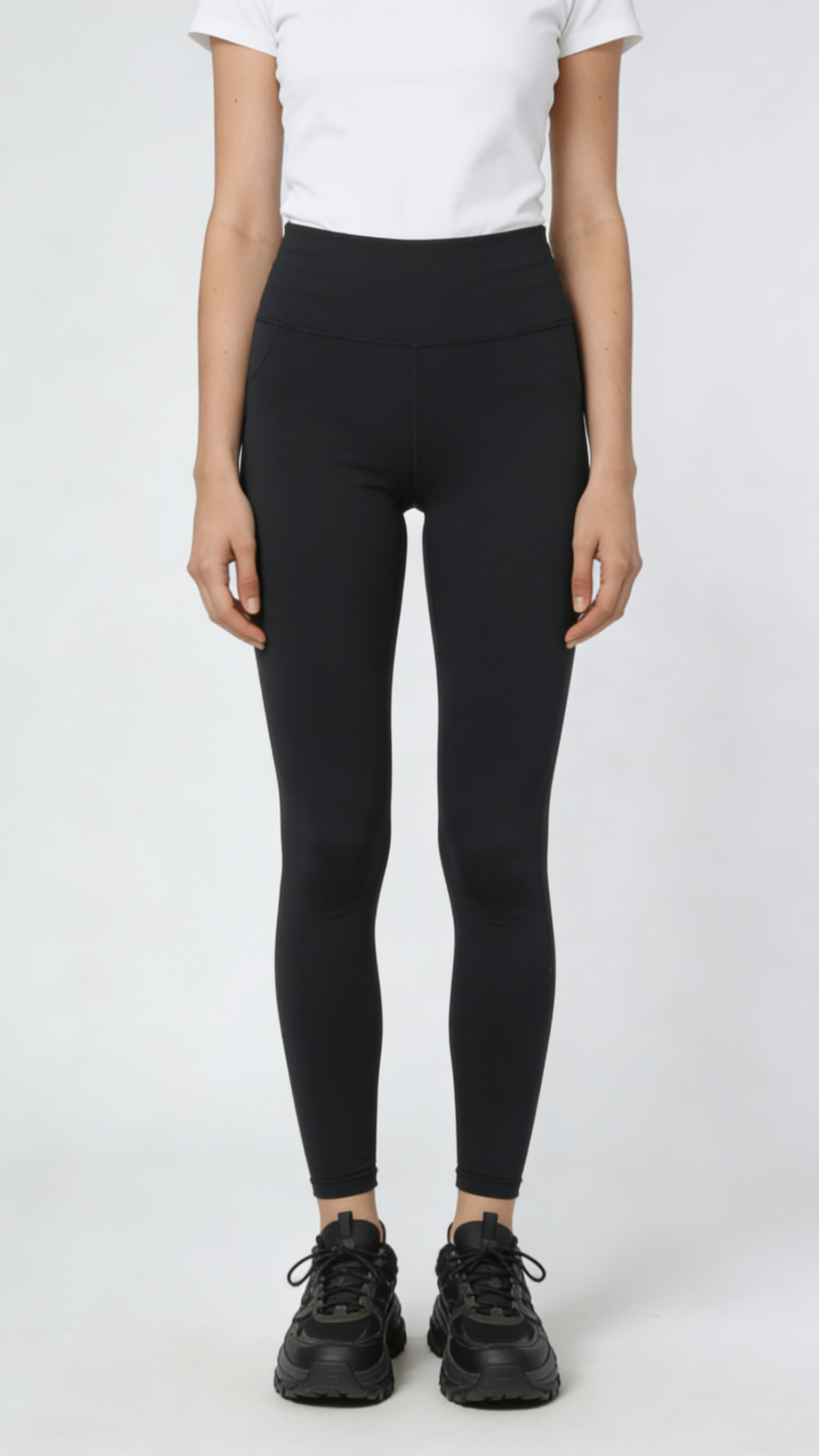 Black High Waist Pocketed Compression Leggings
