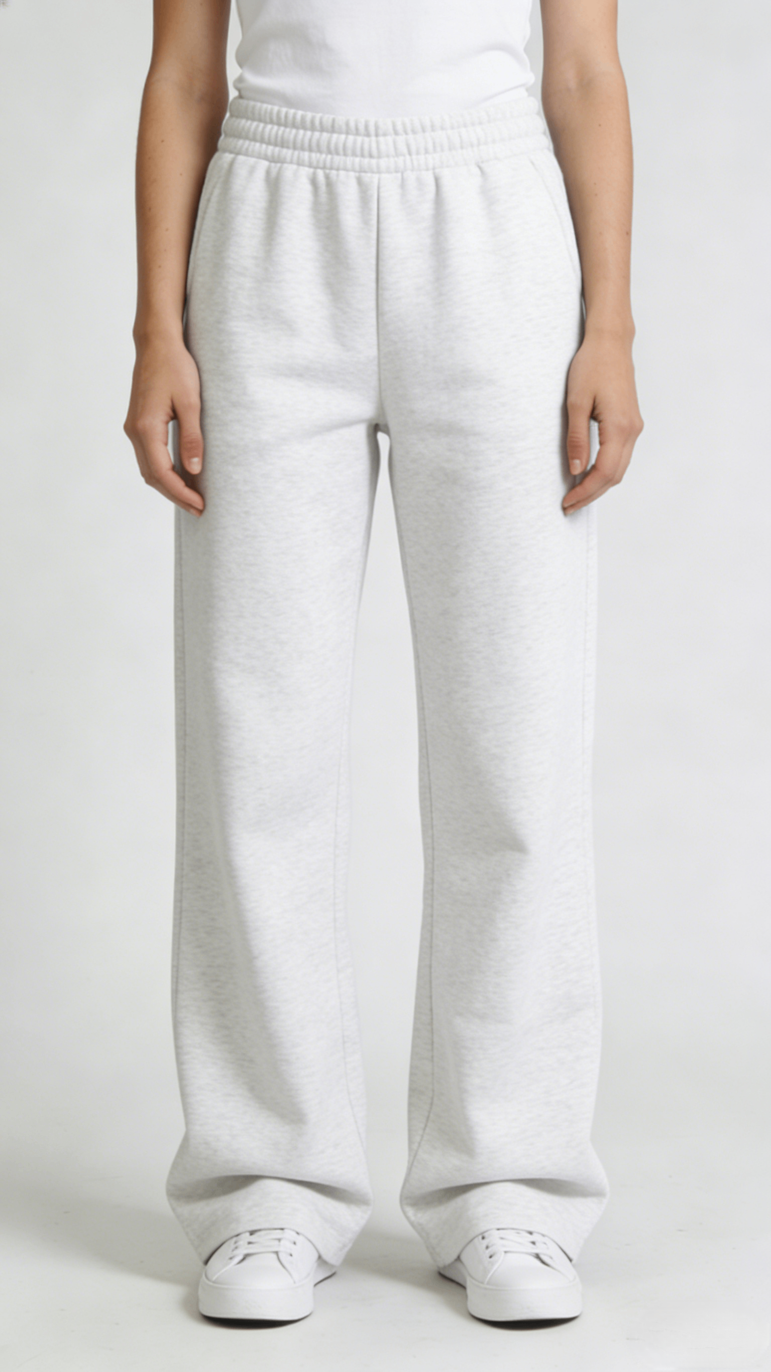 Light Heather Gray High Waist Wide Leg Sweatpants