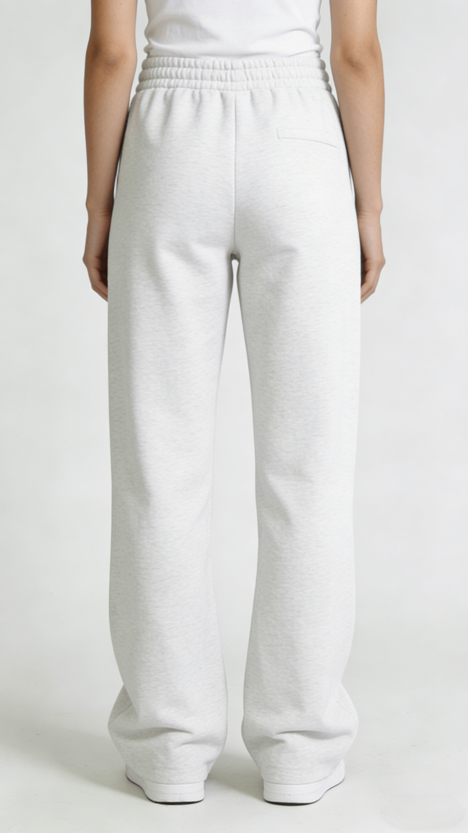 Light Heather Gray High Waist Wide Leg Sweatpants - Image 3