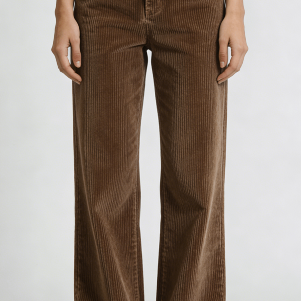 Brown Corduroy High Waist Wide Leg Pants