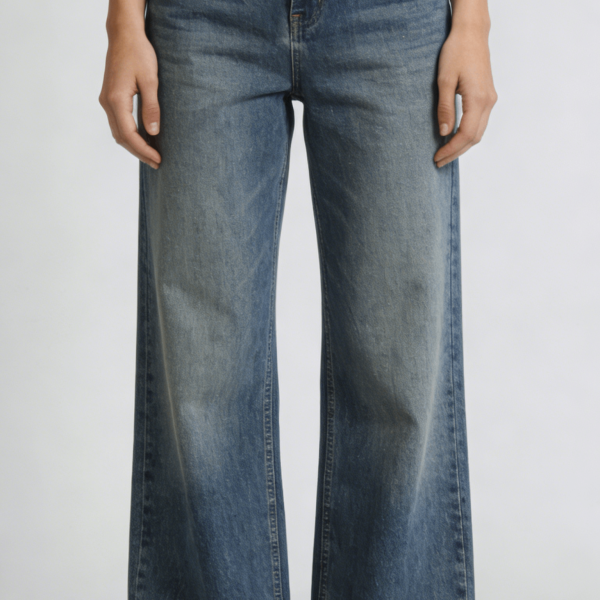 Vintage Blue High Waist Wide Leg Jeans