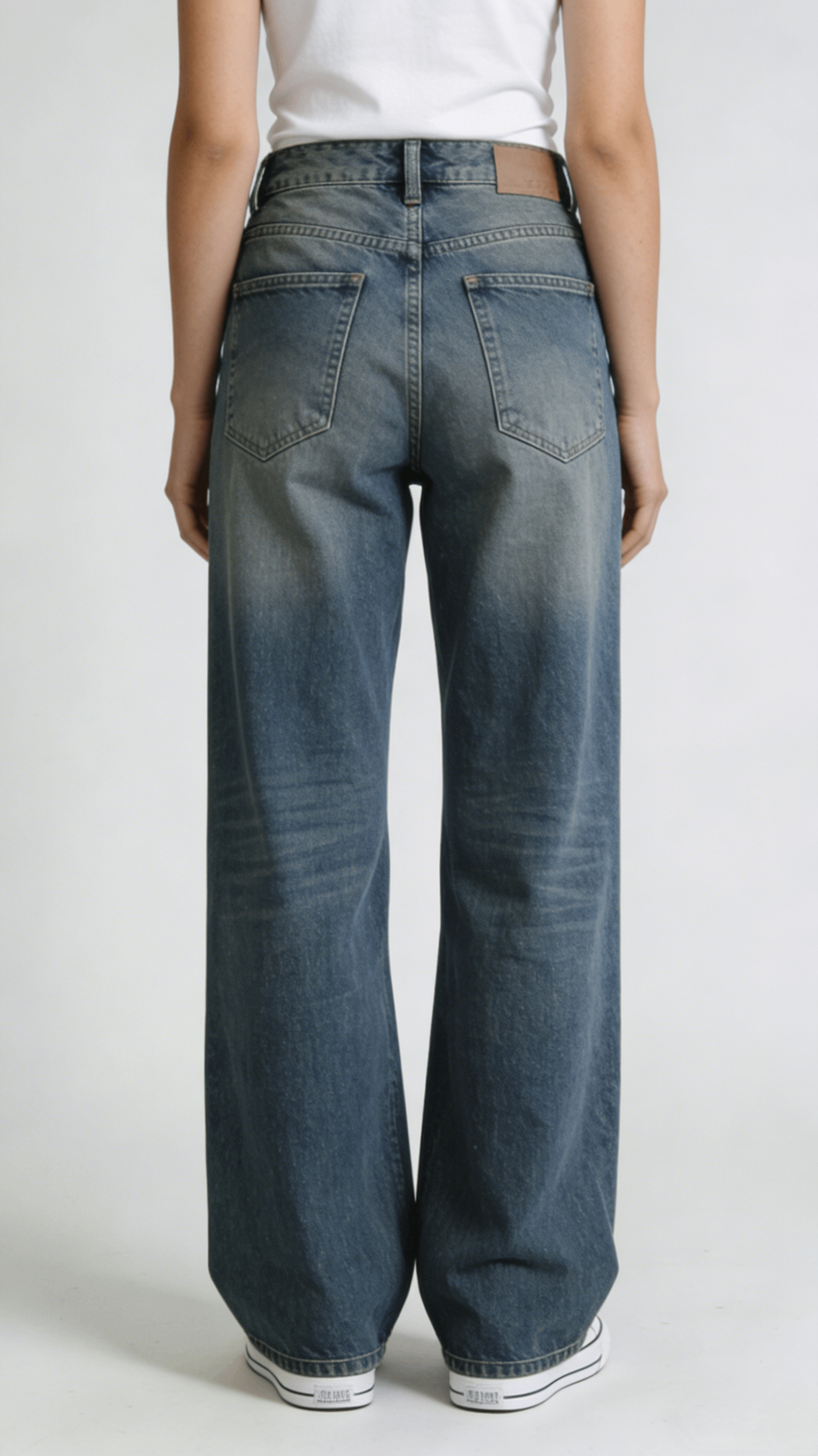 Vintage Blue High Waist Wide Leg Jeans - Image 3