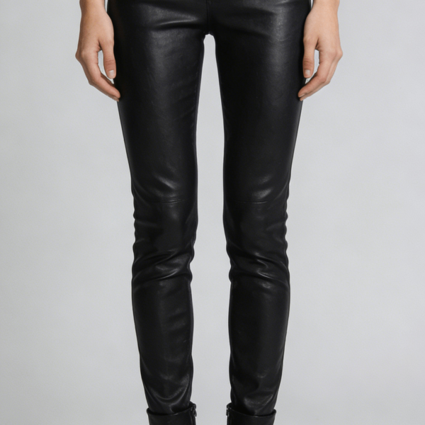 Black Faux Leather High Waist Skinny Pants